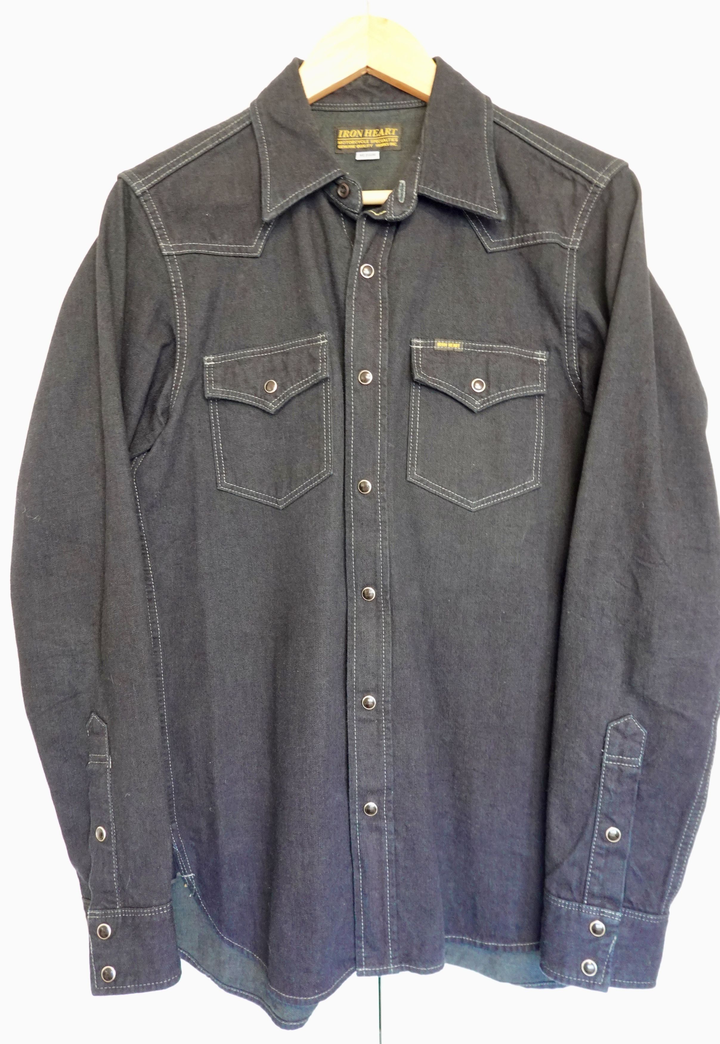 10oz Selvedge Denim Western Shirt - Indigo OD Black