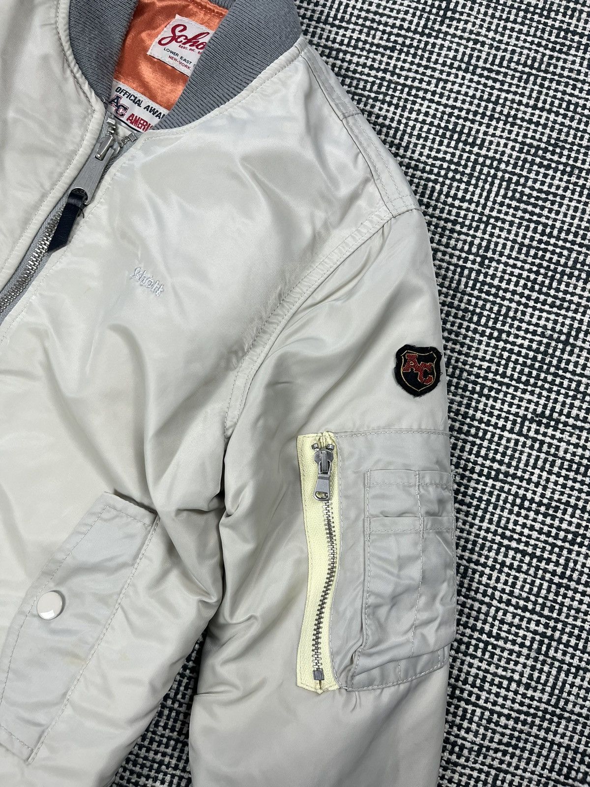 Schott Schott American college beige flyer bomber jacket Size US M / EU 48-50 / 2 - 5 Thumbnail