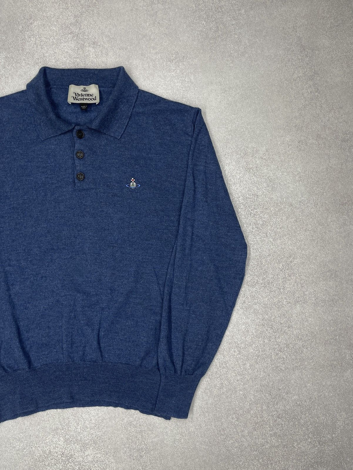 Vivienne Westwood Vivienne Westwood Knit Polo Sweater Wool Blue Made in Italy Size US M / EU 48-50 / 2 - 3 Thumbnail