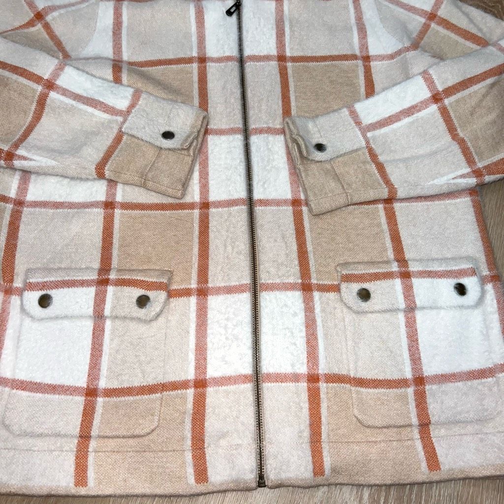 Rachel Zoe Rachel Zoe, Plaid Full Zipper Soft Cozy Hooded Sweater Jacket Women’s 1X Size XL / US 12-14 / IT 48-50 - 3 Thumbnail