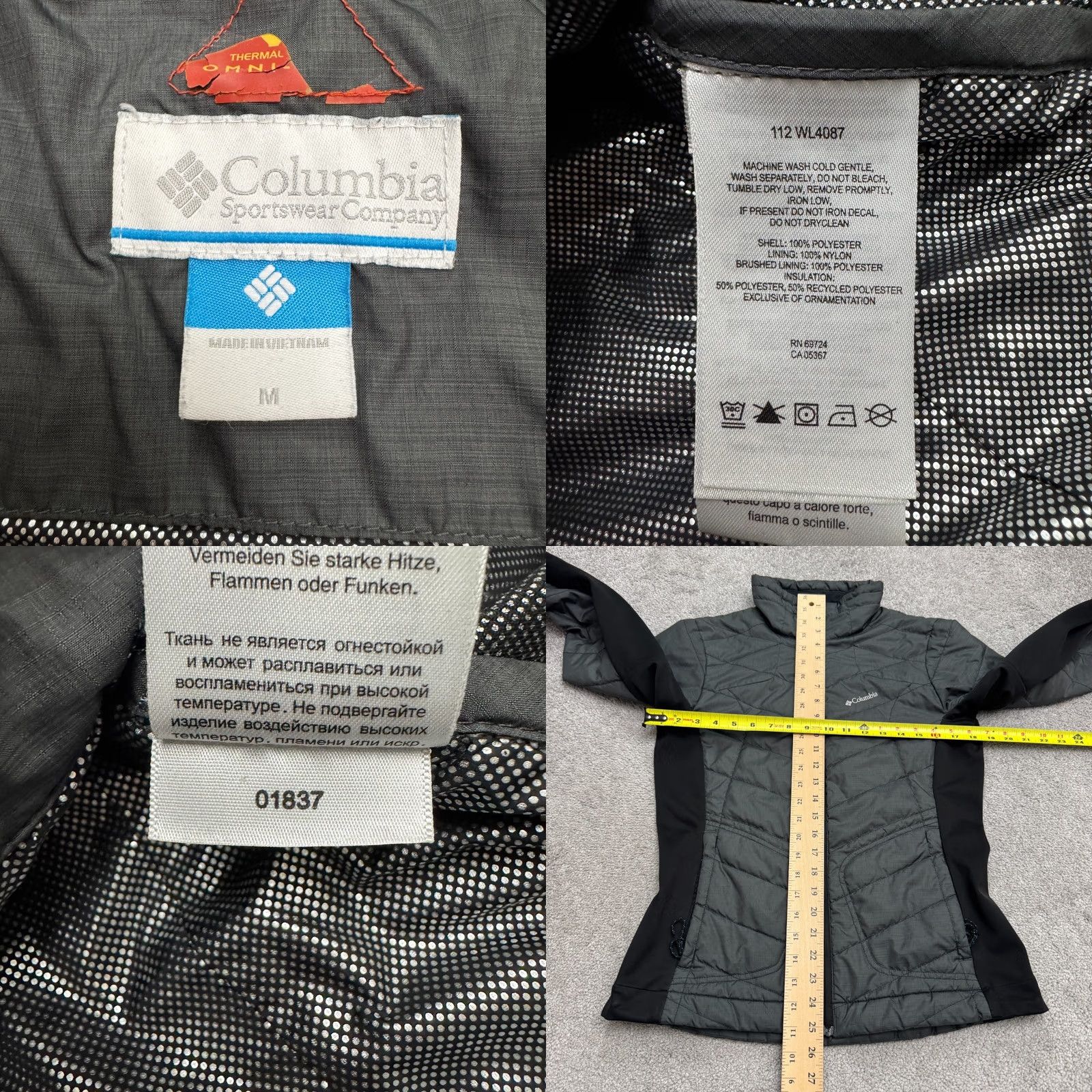 Vintage Columbia Jacket Womens M Gray Omni Heat Hybrid Insulated Quilted Black Size M / US 6-8 / IT 42-44 - 9 Thumbnail