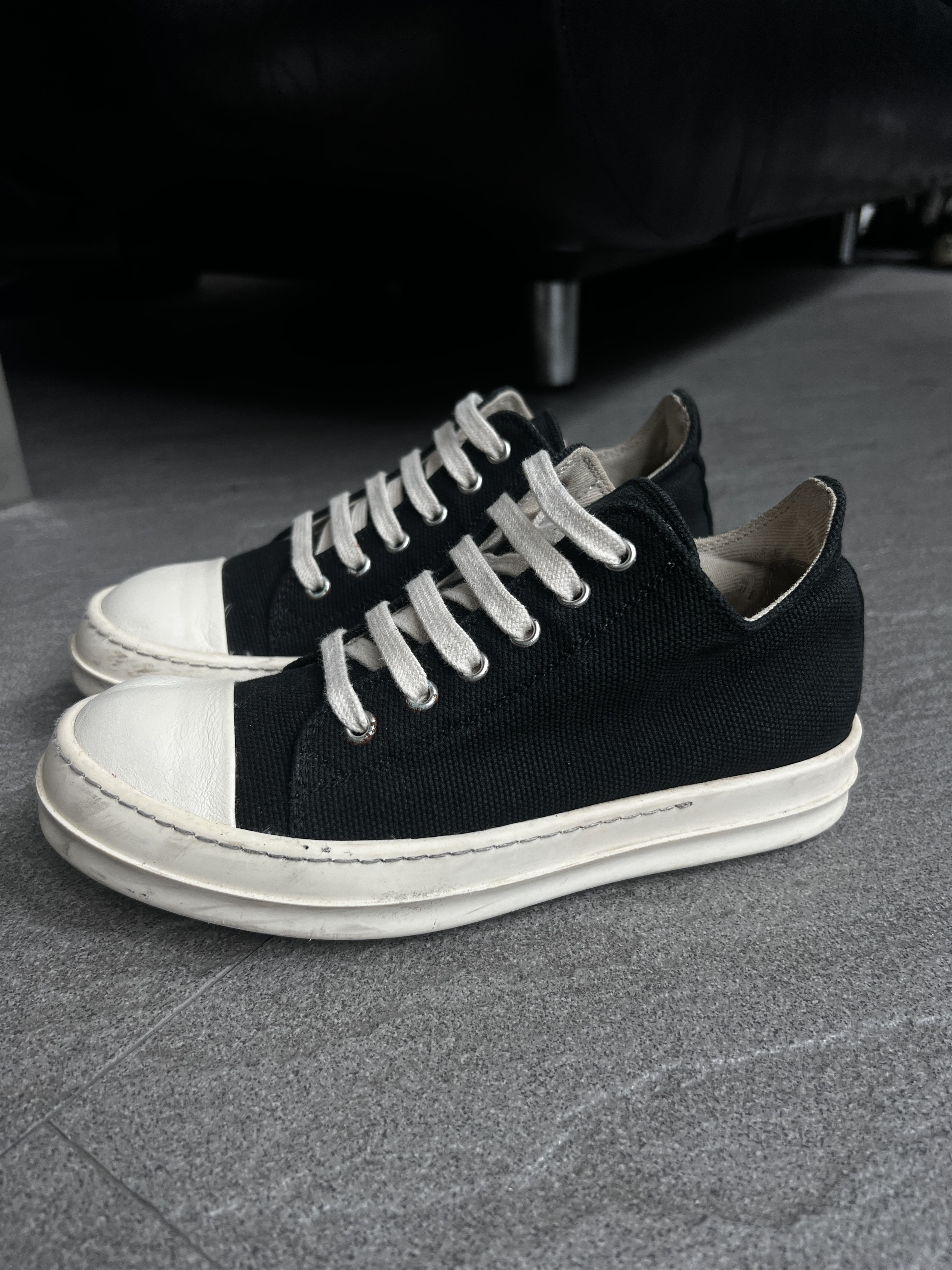 Rick Owens Drkshdw Rick Owens DRKSHDW Canvas Low Sneakers Black EU38 Size US 5.5 / EU 38 - 4 Thumbnail