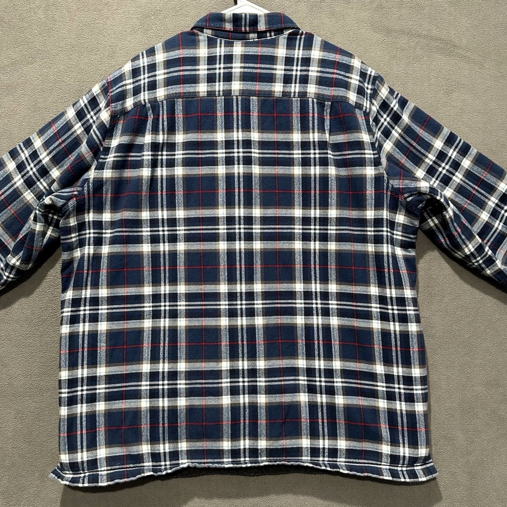 Vintage LL Bean Shirt Mens XL Blue Plaid Traditional Fit Fleece Lined Shacket Pockets Size US XL / EU 56 / 4 - 2 Thumbnail