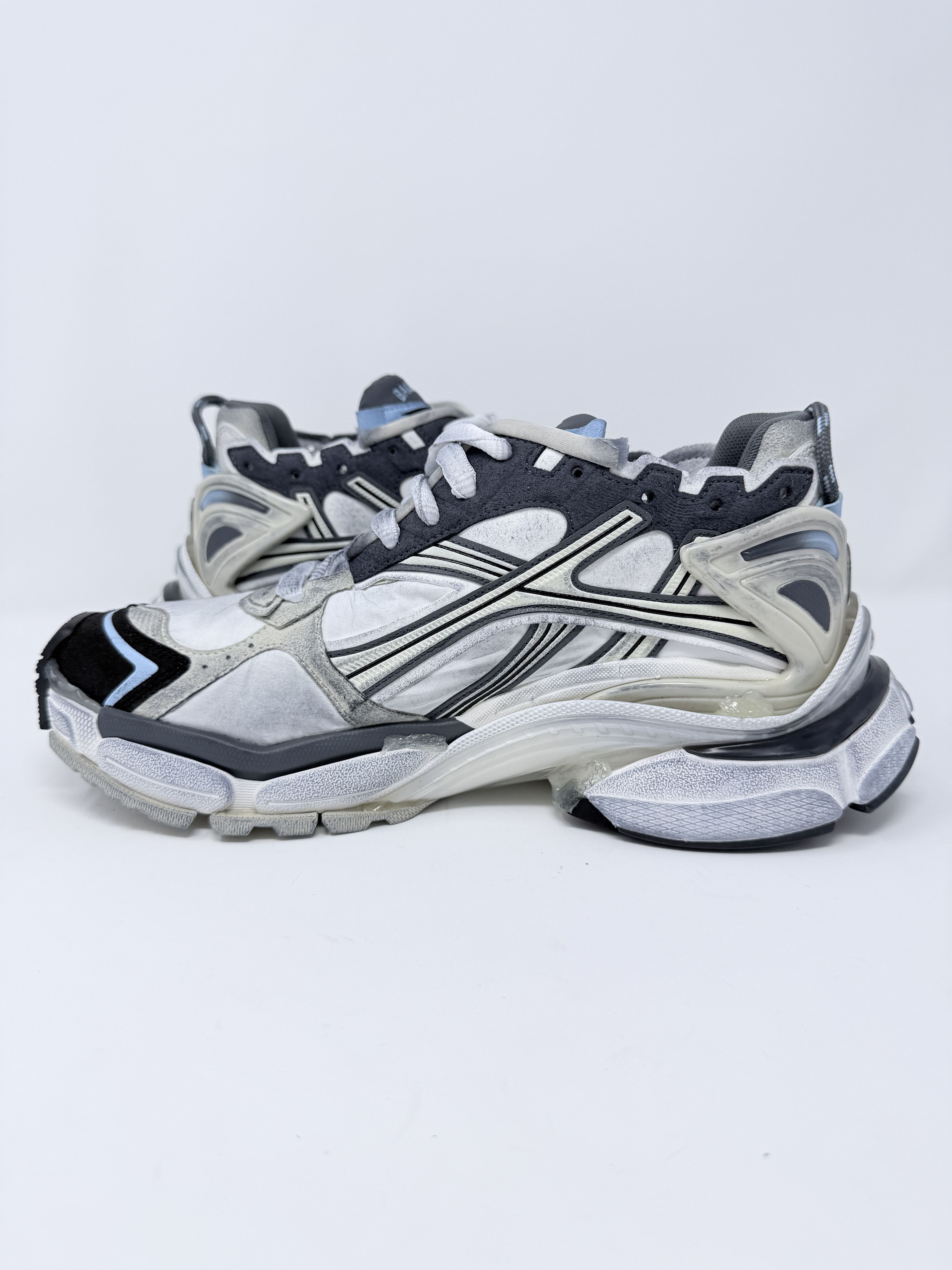 Balenciaga Balenciaga Runner 1.0 Nylon Suede White Blue Gray Size US 8 / EU 41 - 5 Thumbnail