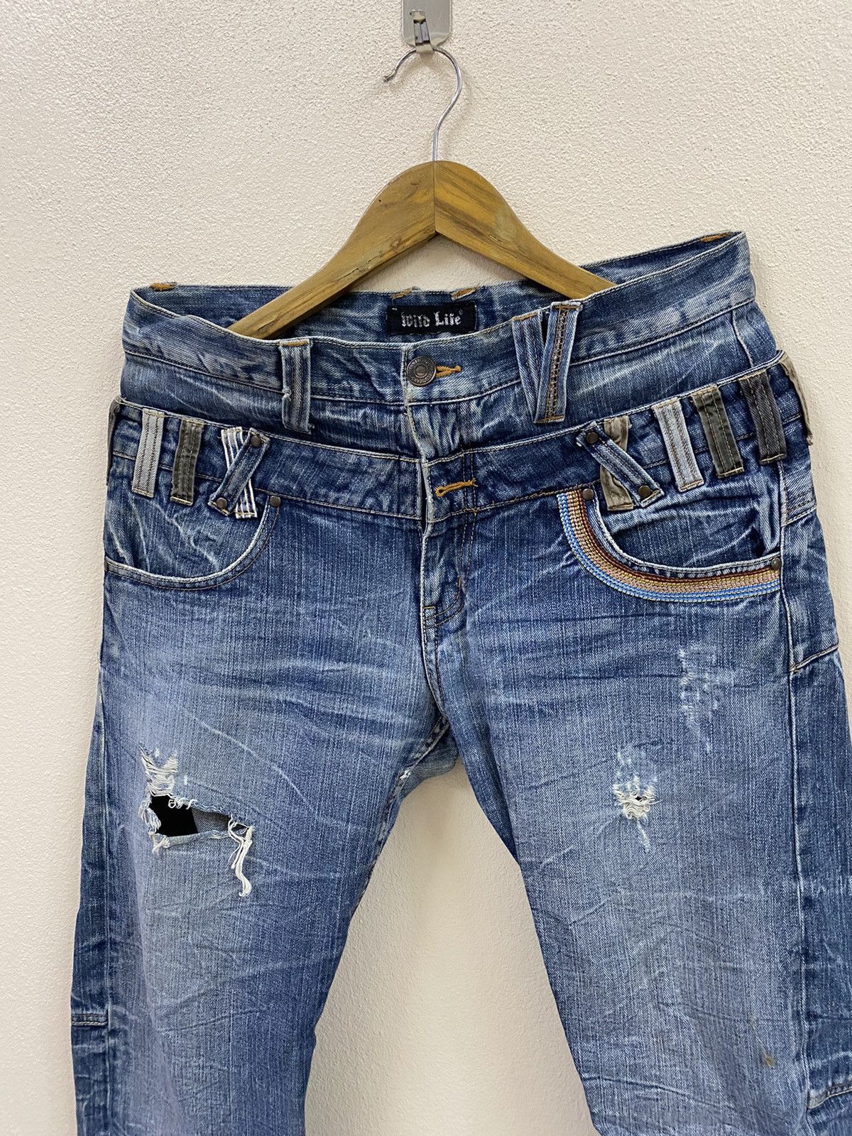 Japanese Brand Vtg Denim Double Waist Wild Life Japan Size US 34 / EU 50 - 3 Thumbnail