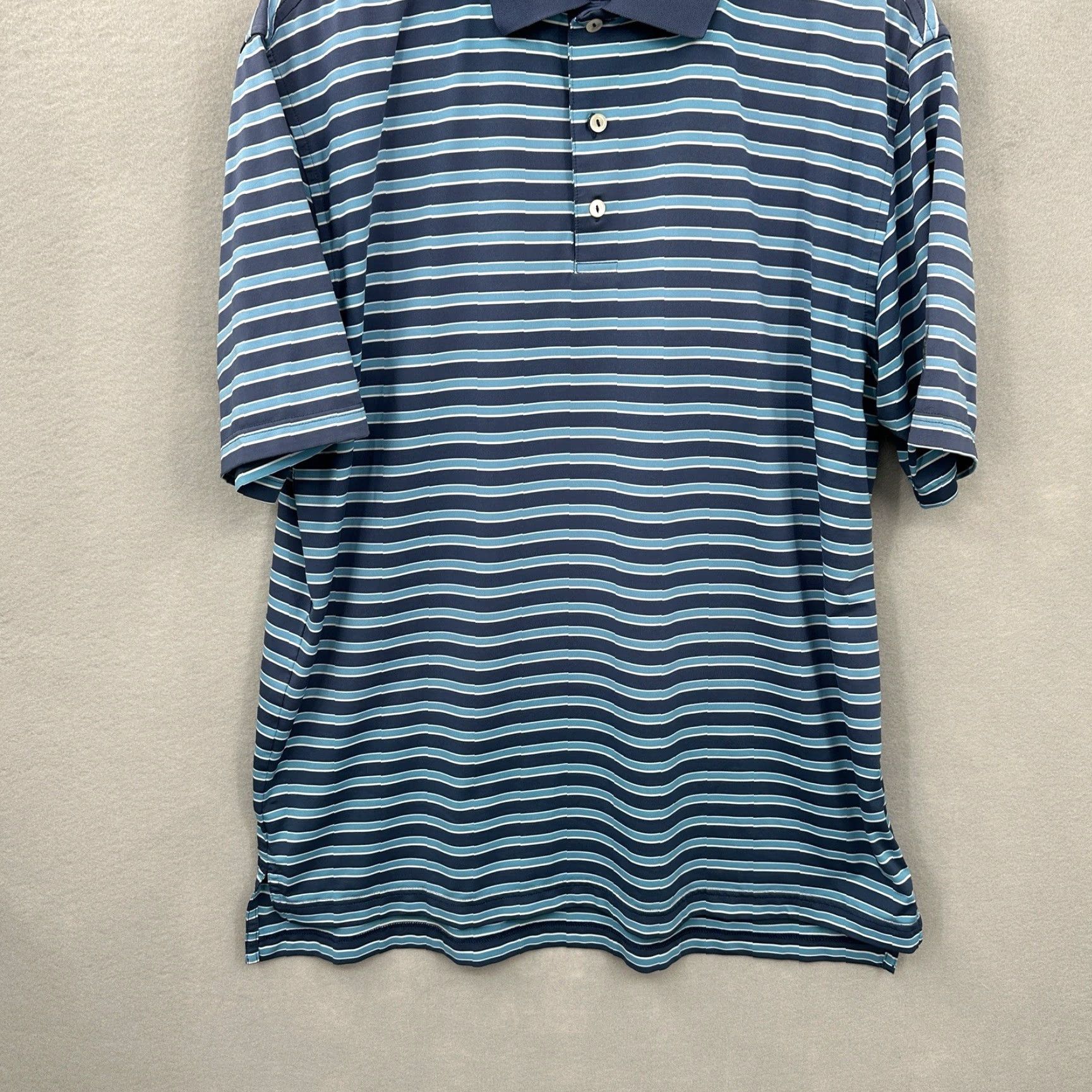 Peter Millar Peter Millar Summer Comfort Shirt Mens Large Blue Striped Polo Golf Preppy Dad Size US L / EU 52-54 / 3 - 3 Thumbnail