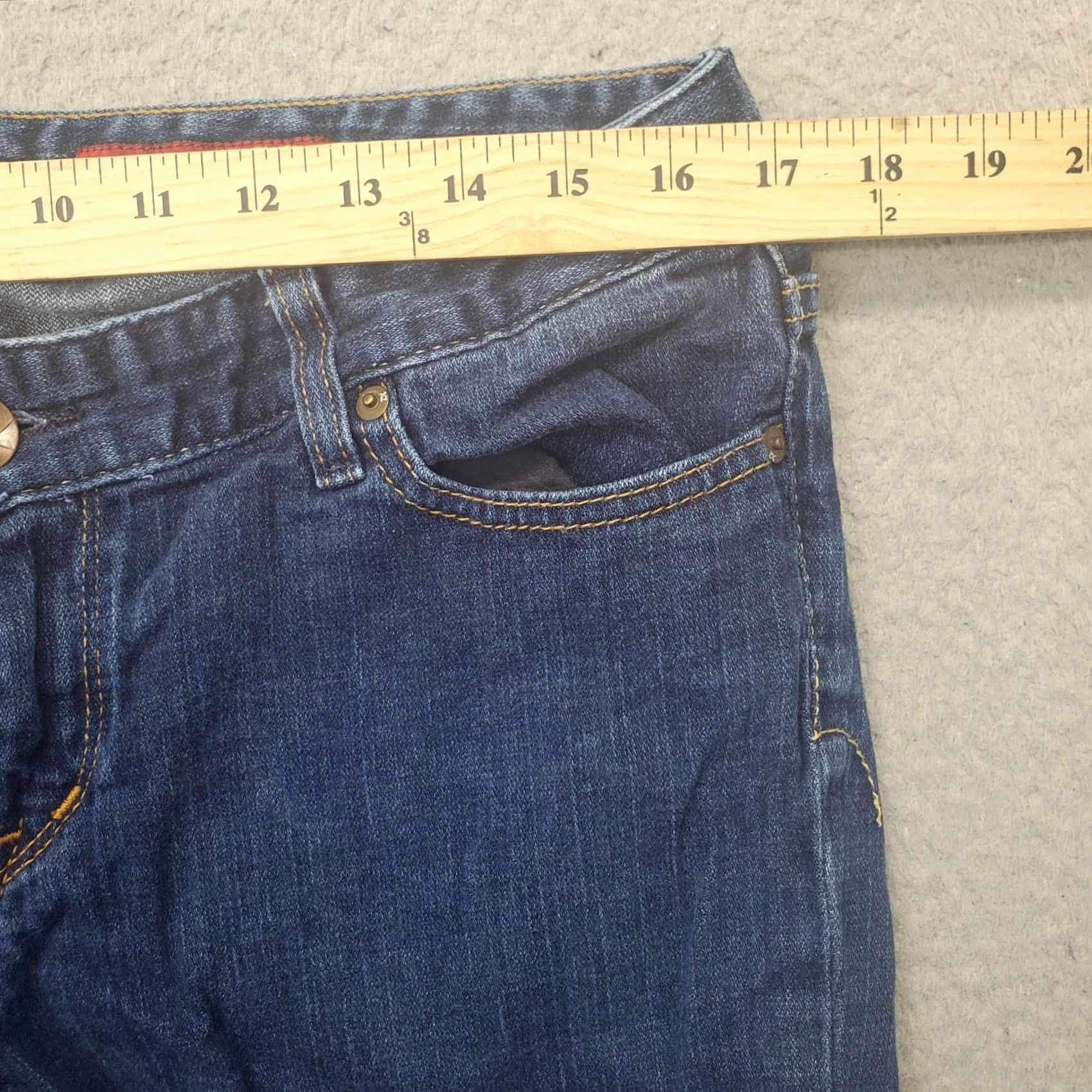Denime X2 Womens Jeans 12 Blue Stretch Straight Leg Denim Jeans 5-Pocket Medium Wash Vintage: No Size 34" / US 12 / IT 48 - 5 Thumbnail