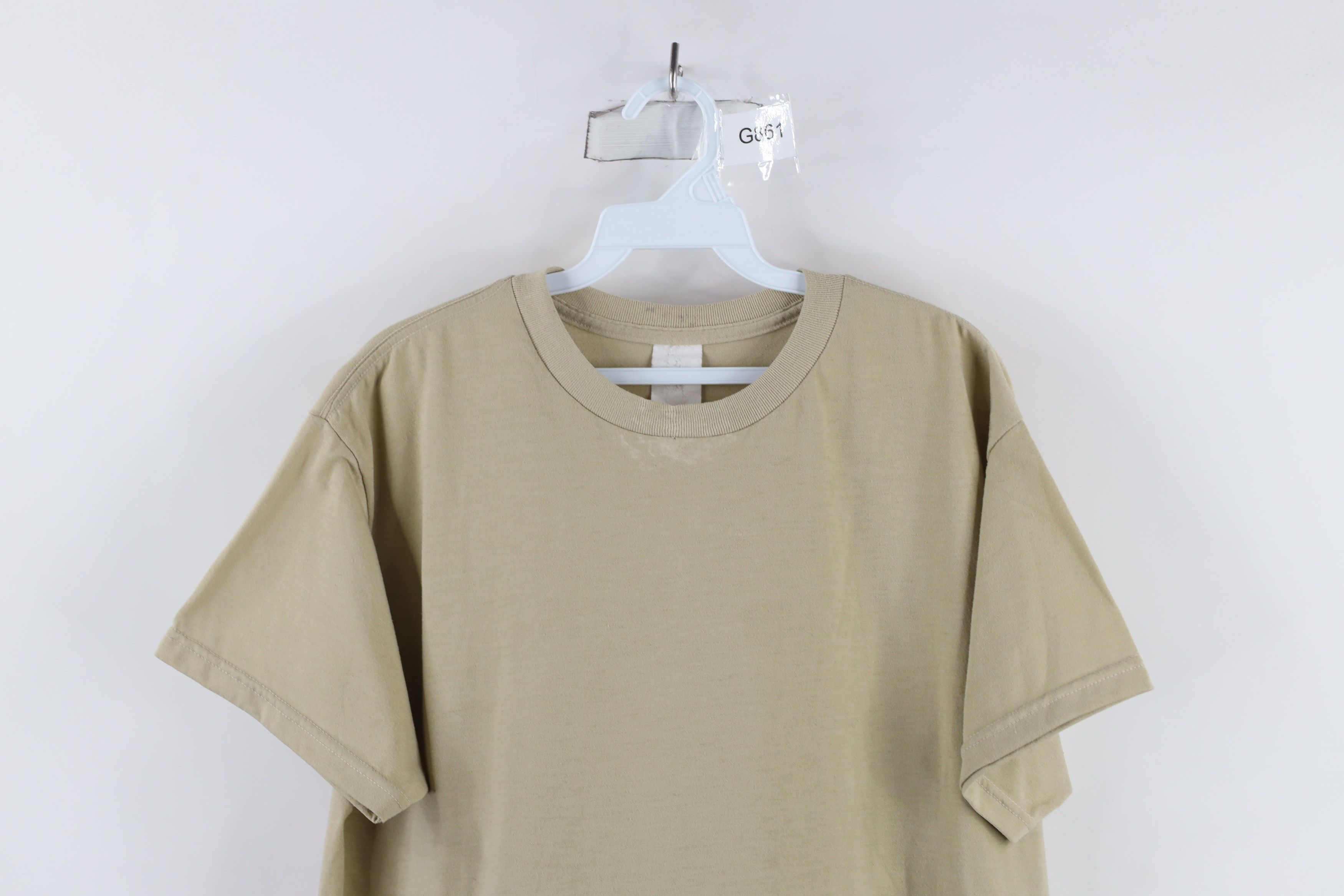 Vintage Vintage 90s Streetwear Blank Short Sleeve T-Shirt Beige USA Size US L / EU 52-54 / 3 - 2 Thumbnail