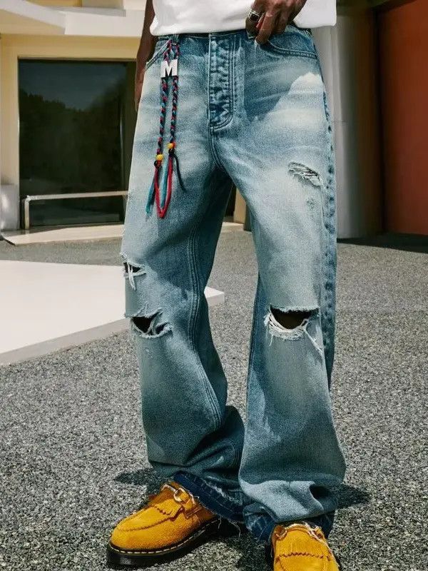 Japanese Brand × Jean Retro loose straight leg casual wide leg jeans Size US 30 / EU 46 - 2 Thumbnail