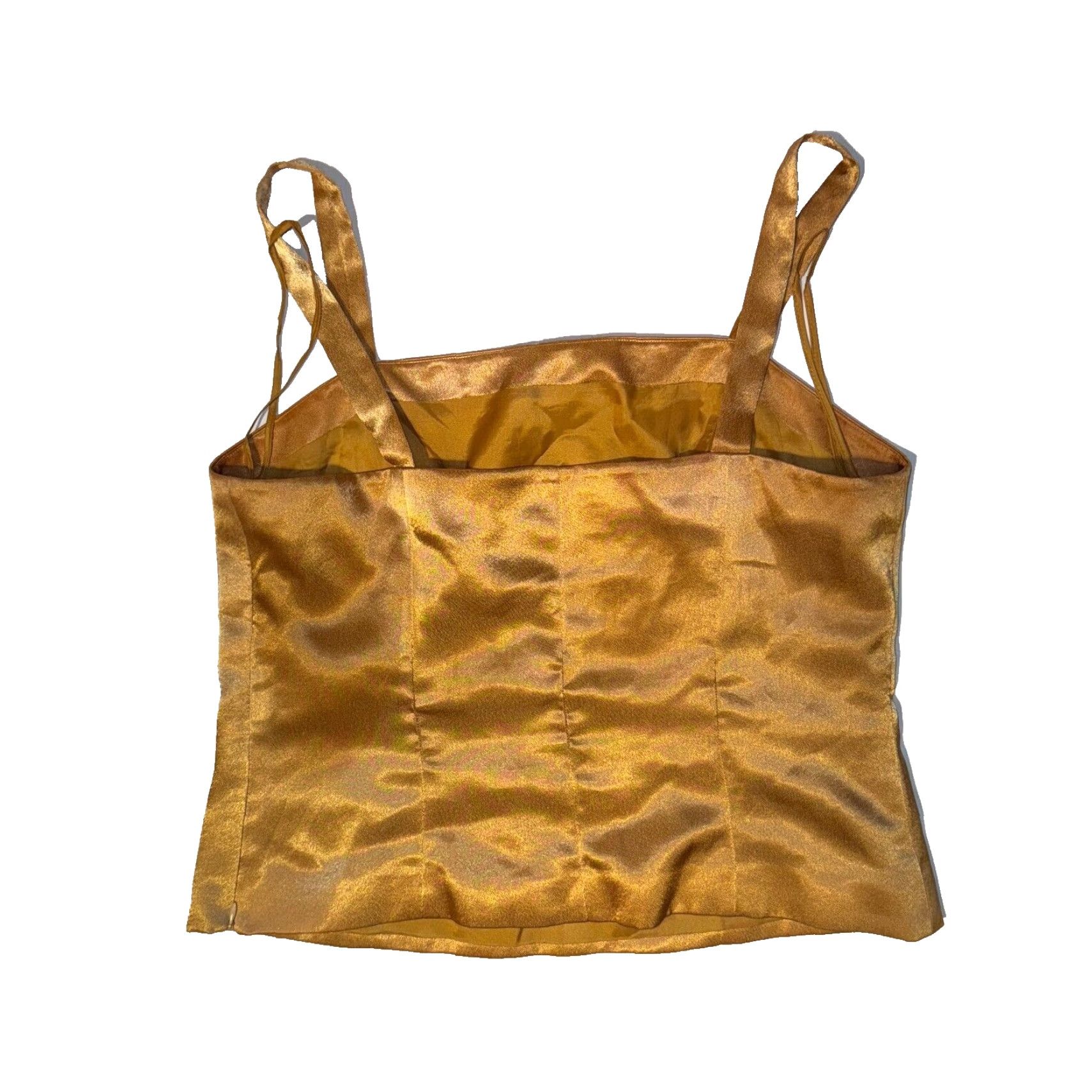 Vintage Louise Ricci Yellow Satin Sleeveless Sequin Tank Shirt 16 Women Regular Casual Strap Wide Strap Zipper Lined Collarless Size XXL / US 16-18 / IT 52-54 - 6 Thumbnail