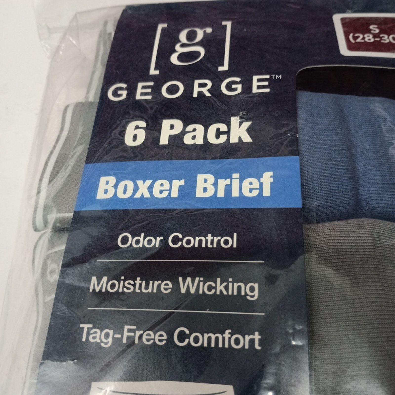 George George Men's Cotton Boxer Briefs 6-Pack Size S (28-30) Multi Size 28 - 3 Thumbnail