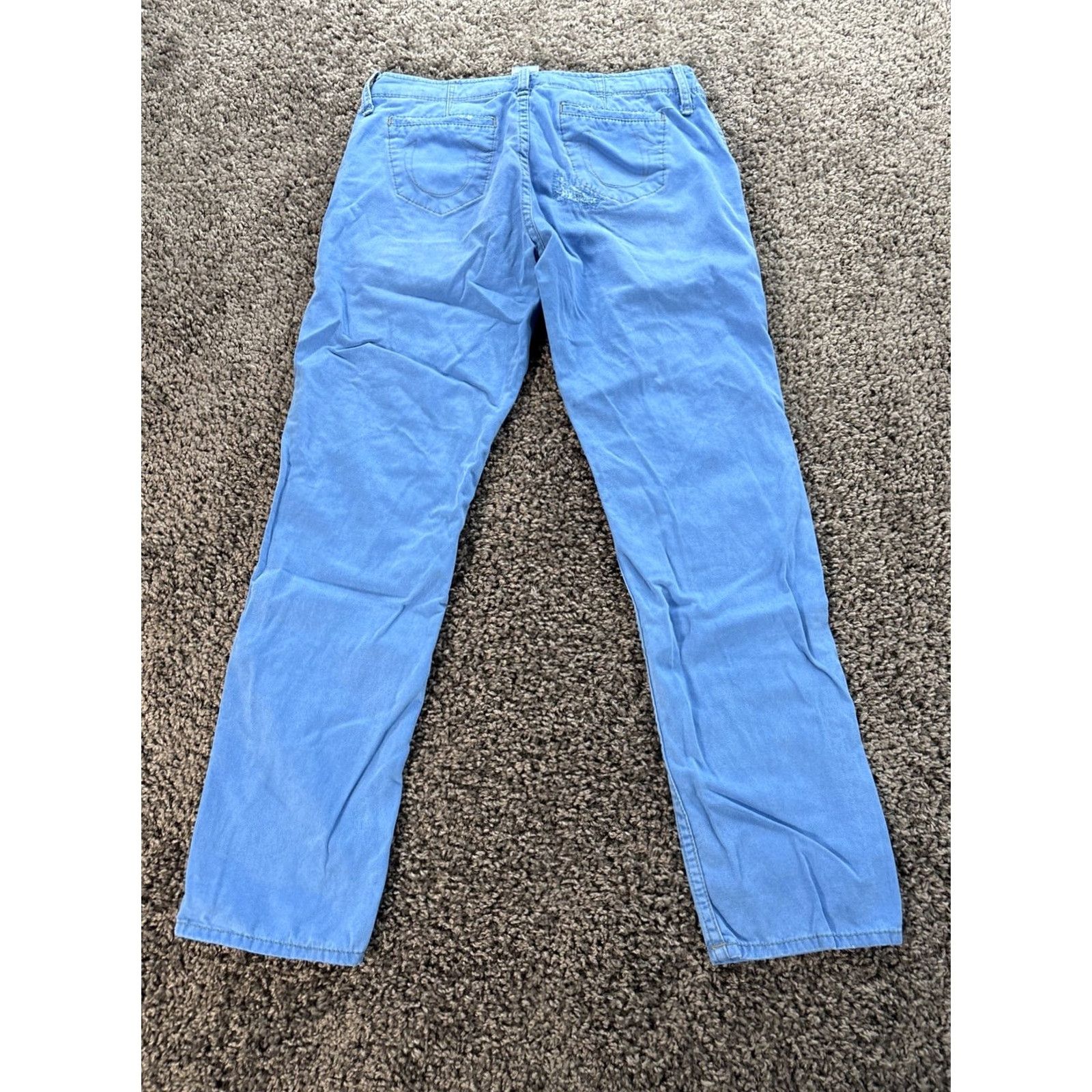 True Religion True Religion Jeans Mens 27x30 Blue Distressed Button Fly Jeans Denim Regular Inseam 30 City USA Logo 2000s Y2K Hiphop Mens Size US 27 - 7 Thumbnail