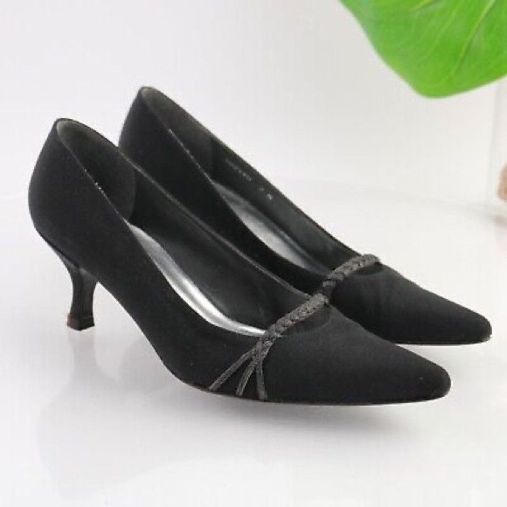 Stuart Weitzman Vintage Stuart Weitzman Womens Pump Size 6 Black Satin High Size US 6 / IT 36 - 1 Thumbnail