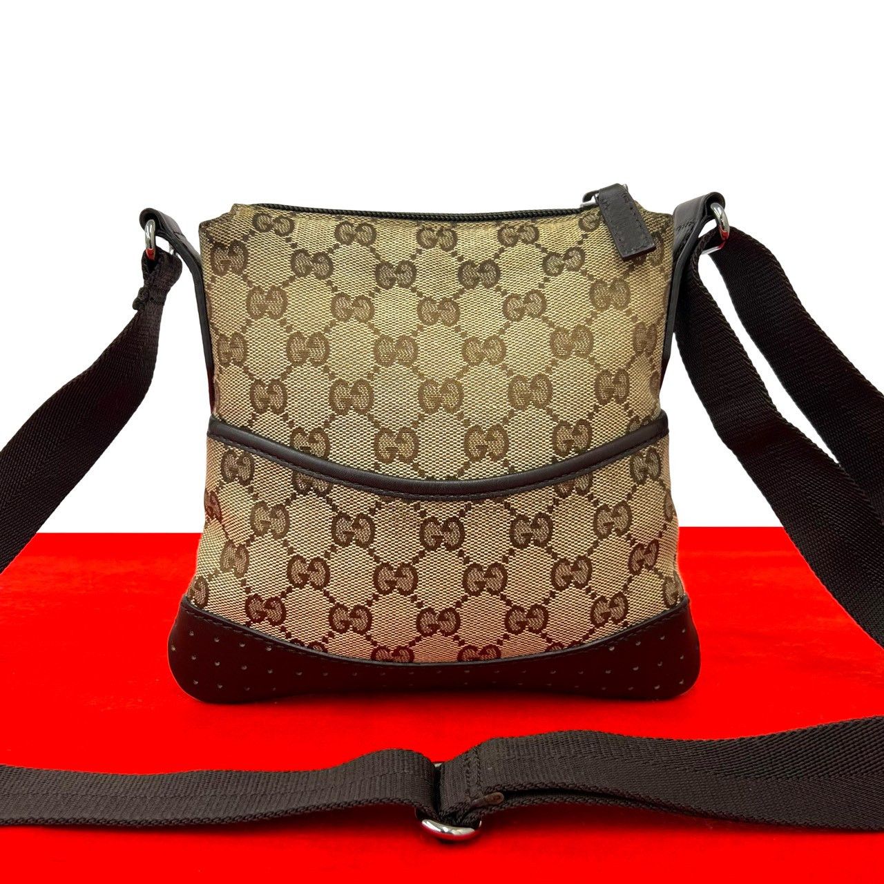 Gucci Gucci Gucci GG Logo Canvas Leather Mini Shoulder Bag Textile Shoulder Bag DUTY FREE for USA Size ONE SIZE - 1 Thumbnail