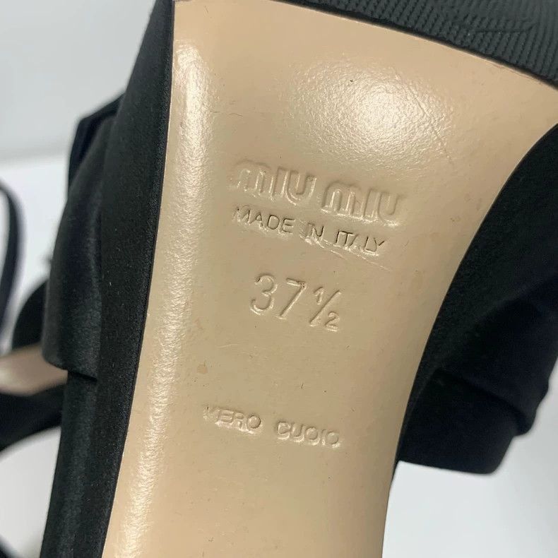 Prada Miumiu Black High Heel Shoes Size 37.5 -2505 Size US 6.5 / IT 36.5 - 8 Thumbnail