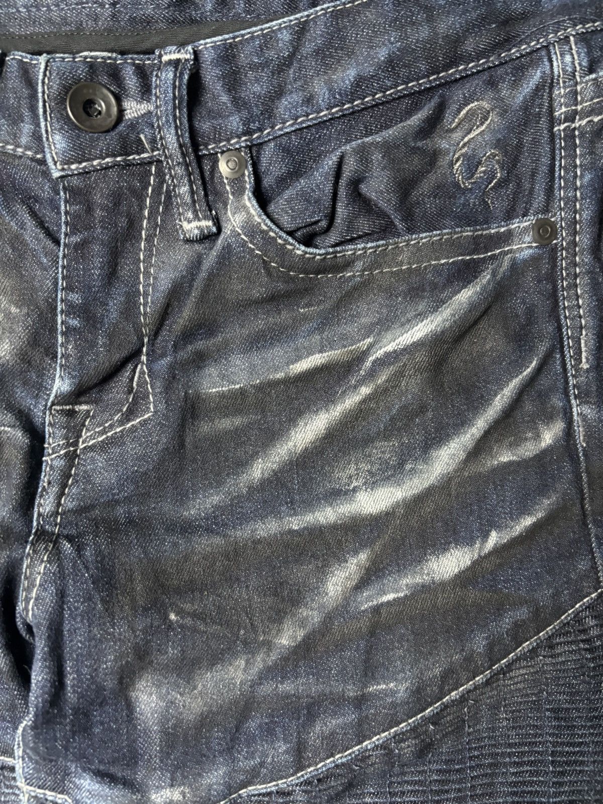 Japanese Brand 2000s Civarize Riders Silver Claw Marks Slim Bootcut Jeans Size US 29 - 5 Thumbnail