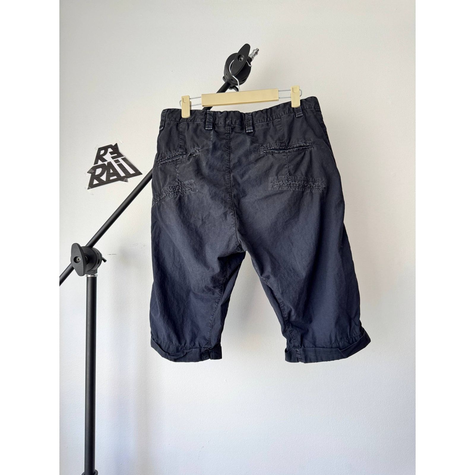 Transit Transit Uomo Garment Dyed Shorts Black Size US 31 - 3 Thumbnail