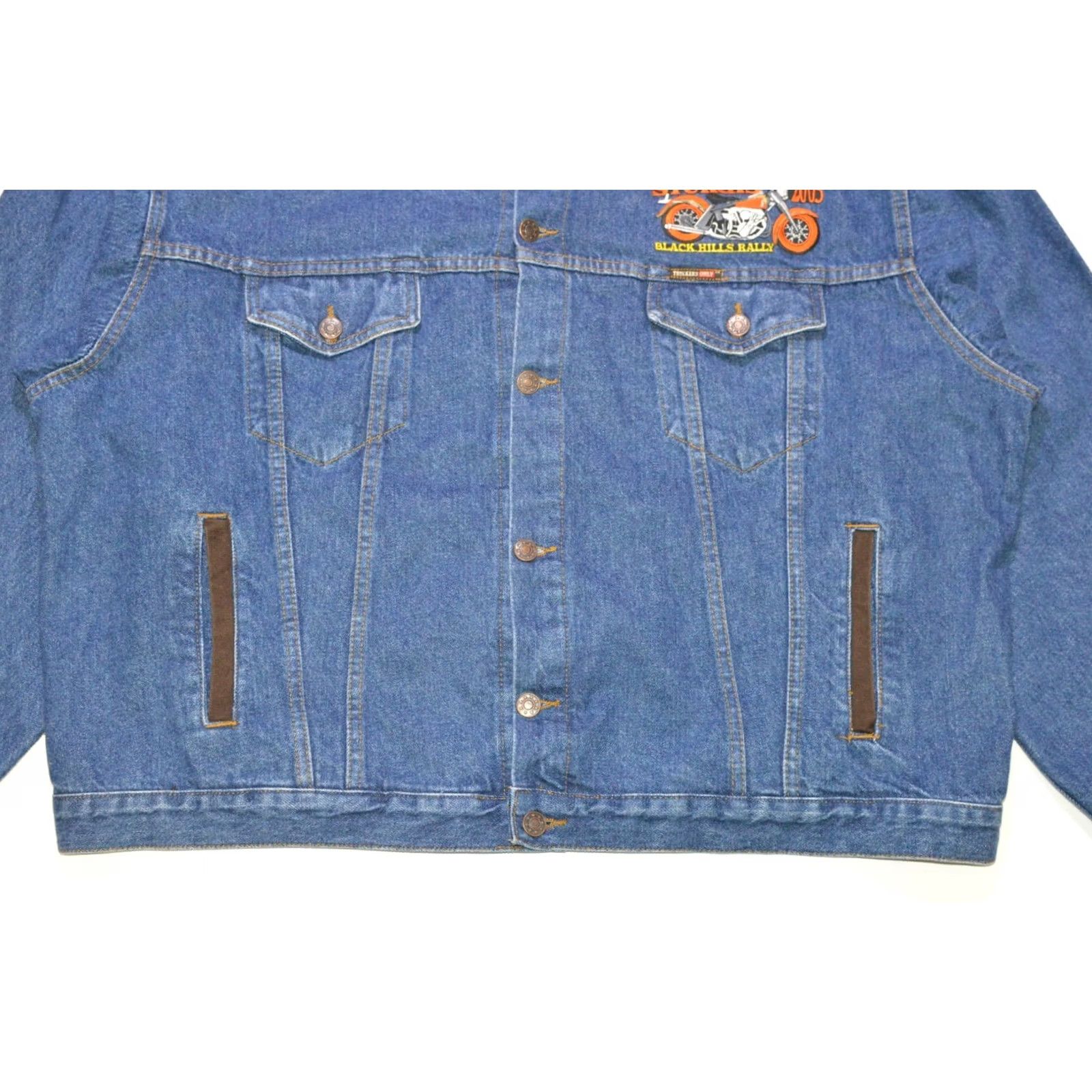 Denime Texas Wear Sturgis 2003 Black Hills Rally Denim Jacket Blue XL Mens Size XL Back Print Jacket Denim Jacket Shirts Shirt? Size US XL / EU 56 / 4 - 3 Thumbnail