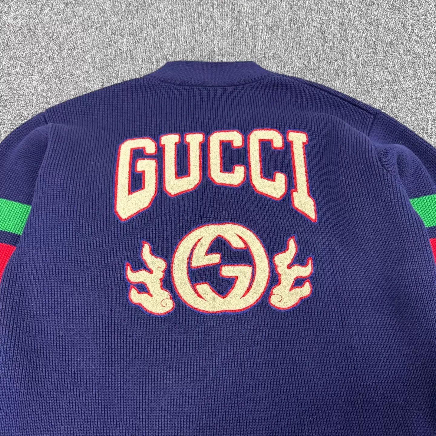 Gucci Gucci SS24 striped colorblocked V knit cardy M 99new Size US M / EU 48-50 / 2 - 6 Thumbnail