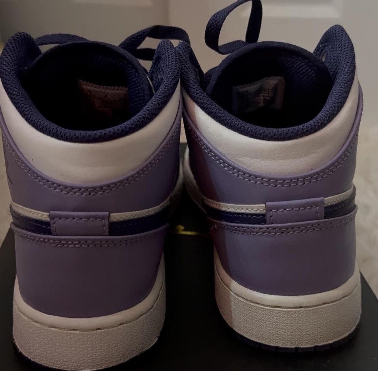 Nike Sky J Purple Air Jordan 1 Mid (GS) Size US 5.5 / EU 38 - 2 Thumbnail