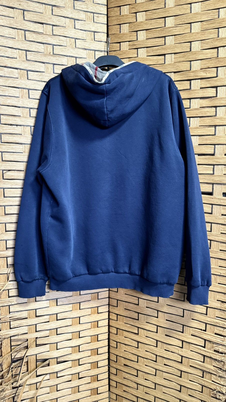 Burberry × Vintage Vintage Distressed Burberrys Zipper Hoodie Size US XL / EU 56 / 4 - 3 Thumbnail