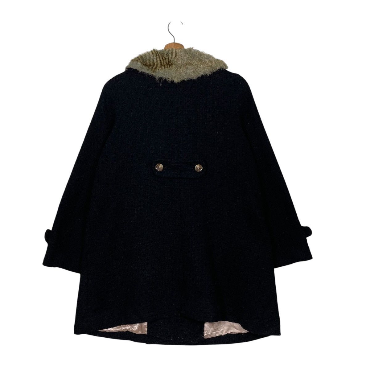Japanese Brand Earth Music & Ecology Double Breasted Coat With Fur Colar Size S / US 4 / IT 40 - 7 Thumbnail