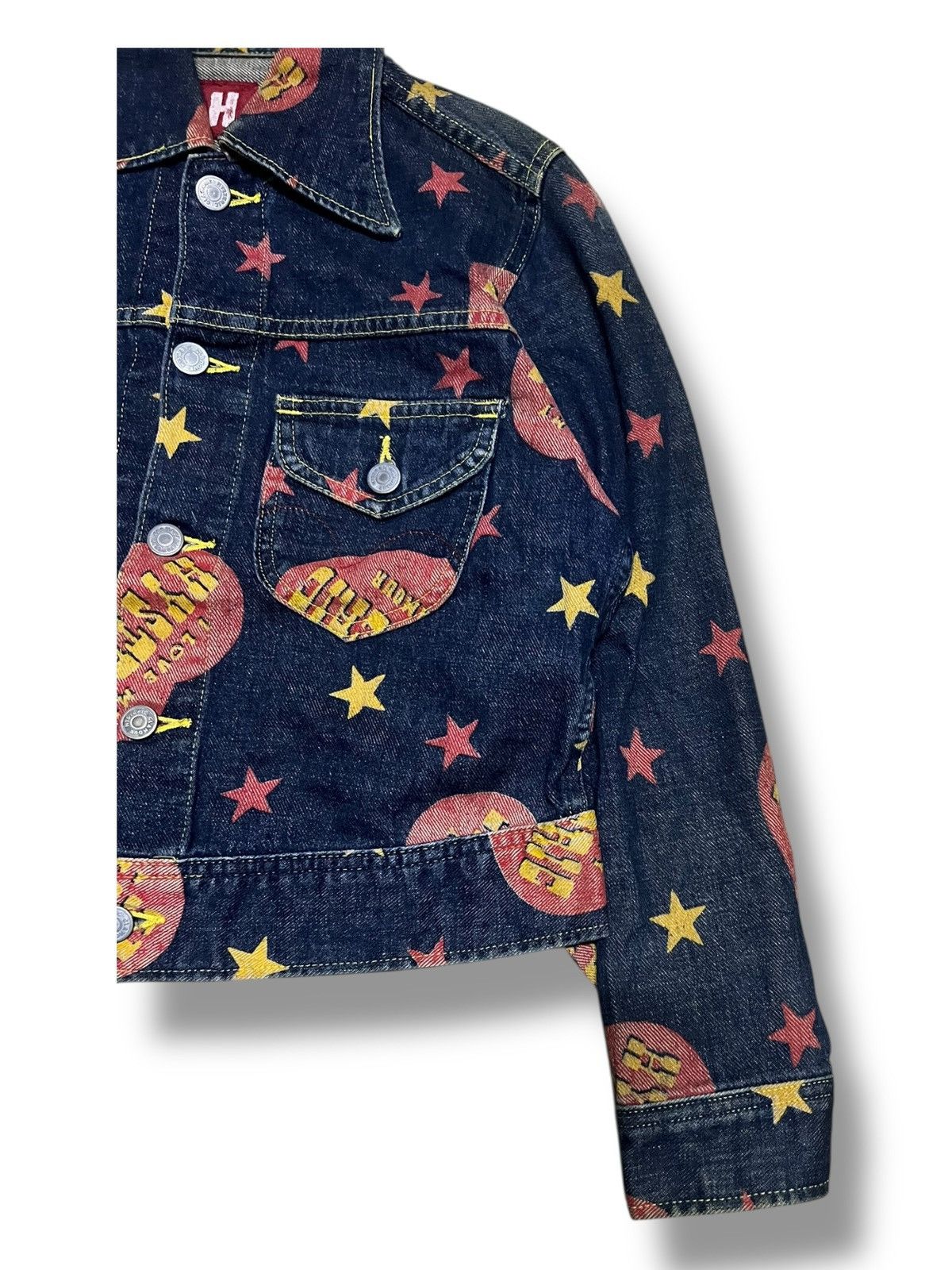 Hysteric Glamour Hysteric Glamour All-Over Print Denim Jacket Size US XXS / EU 40 - 4 Thumbnail