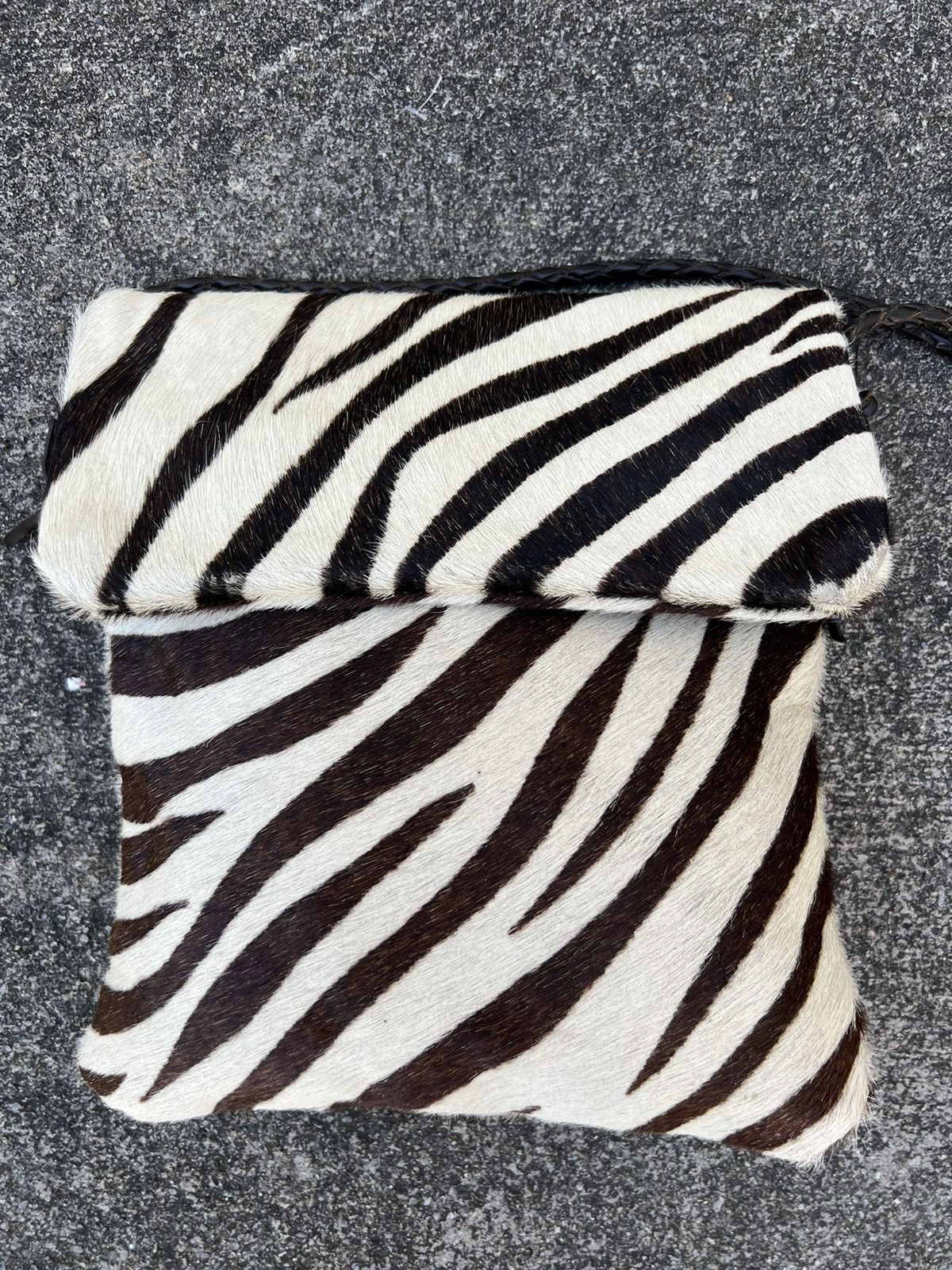 Leather Vintage J&M Davidson England Zebra Leather Sling Bag Size ONE SIZE - 11 Thumbnail