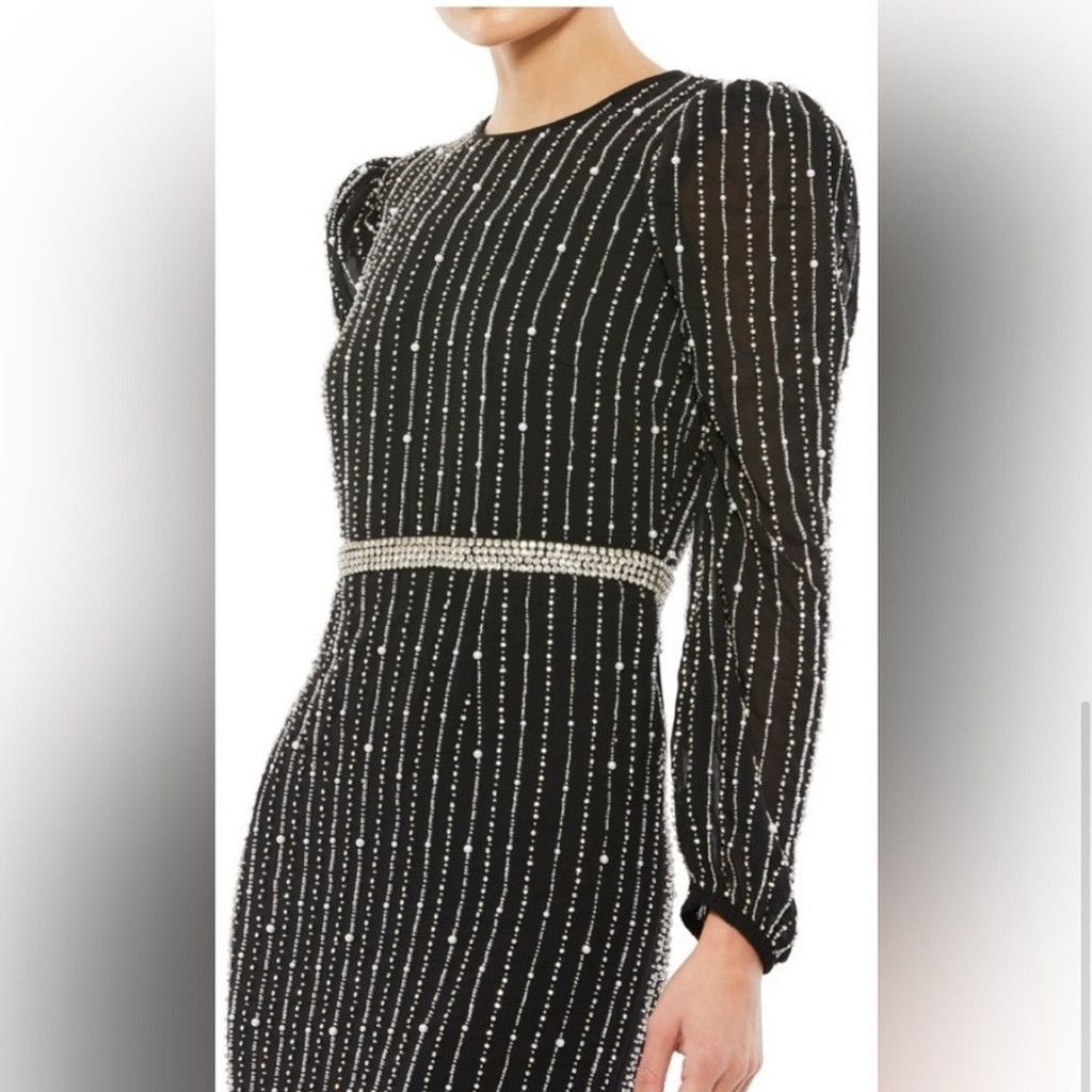 Mac Duggal Mac Duggal Beaded Long Sleeve Prom Dress NWT – Size 4 Black Size S / US 4 / IT 40 - 1 Thumbnail
