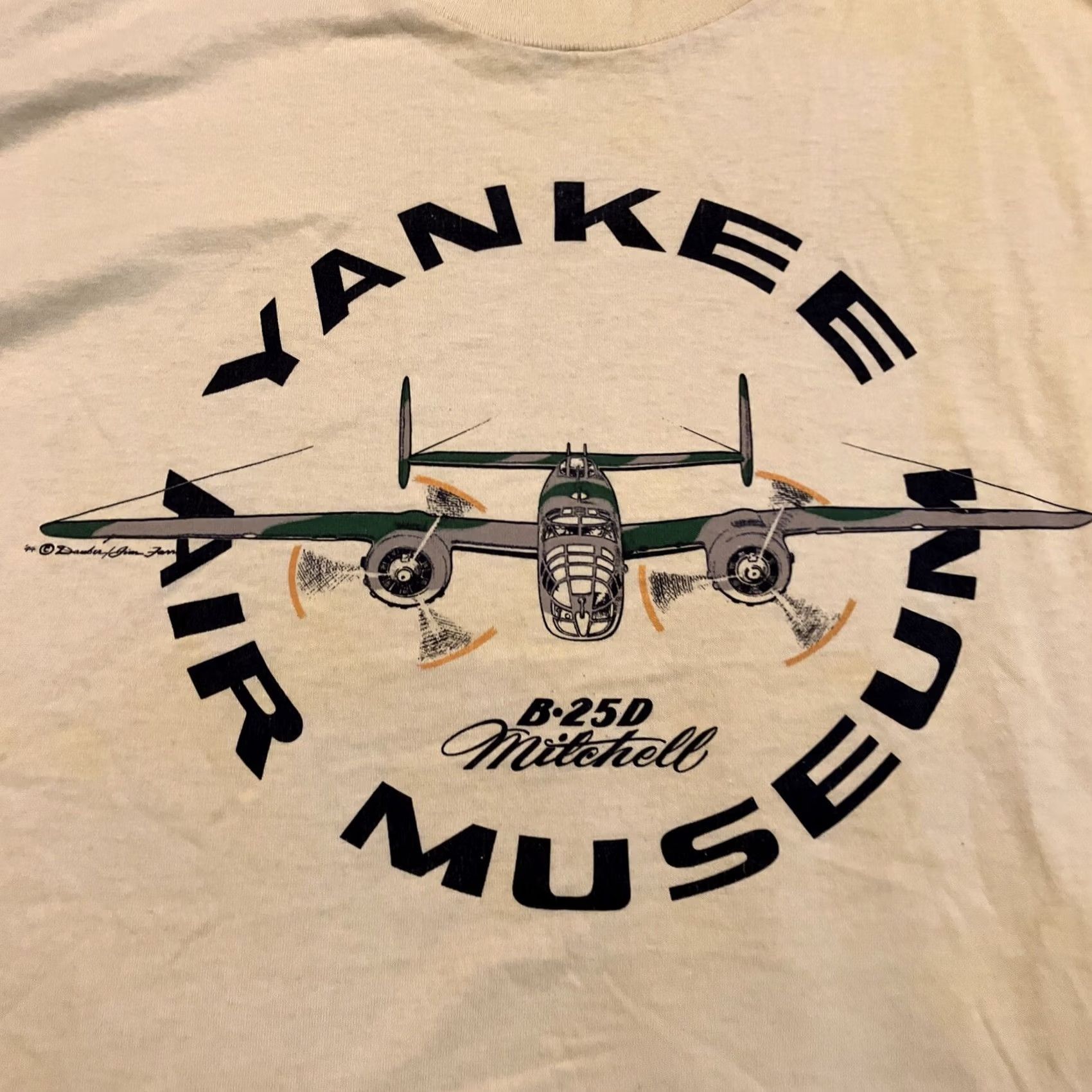 Vintage VINTAGE Best Label Yankee Air Museum T-Shirt Short Sleeve Crew Neck XL Men Yellow USA Logo Graphic Print Cotton United States Size US XL / EU 56 / 4 - 2 Thumbnail