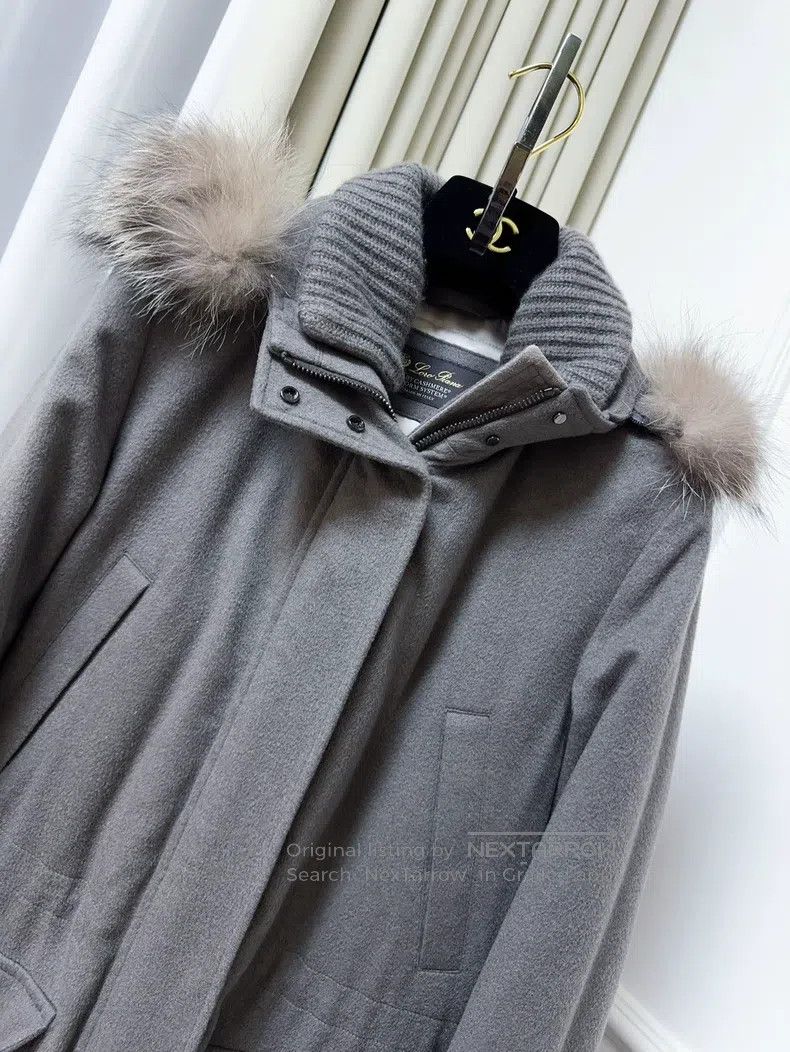 Loro Piana Loro Piana Icery Series Gray Caramel Cashmere Hooded Cotto Size XS / US 0-2 / IT 36-38 - 8 Thumbnail