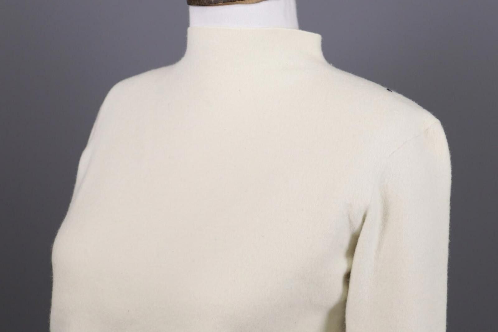 Designer Adam Lippes Beige High Neck Merino Knitted Sweater Size L Size L / US 10 / IT 46 - 6 Thumbnail