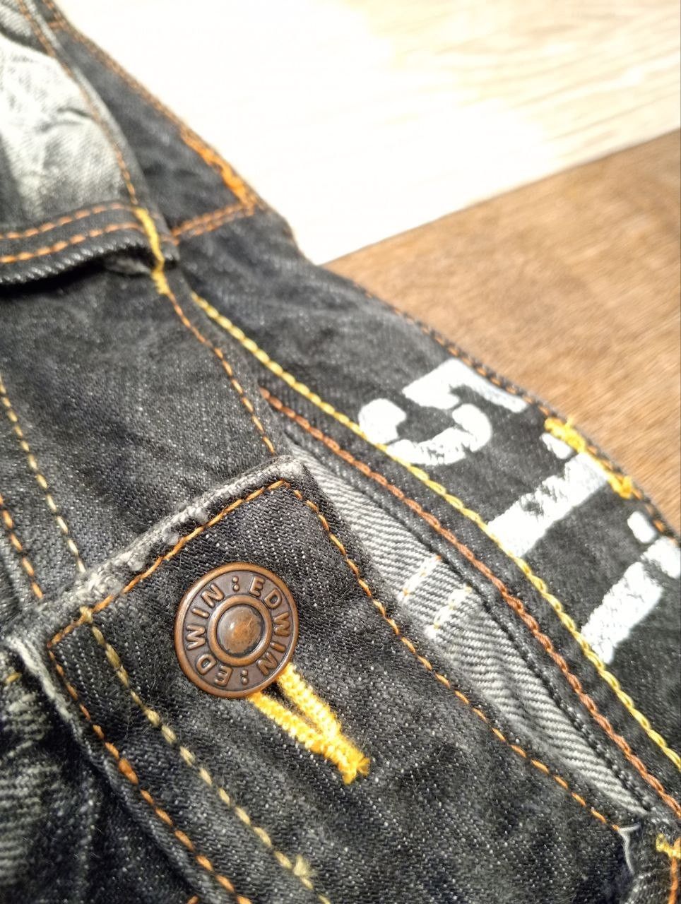 Edwin EDWIN BLACK WASHED DENIM FLARED PANTS Size US 34 / EU 50 - 7 Thumbnail