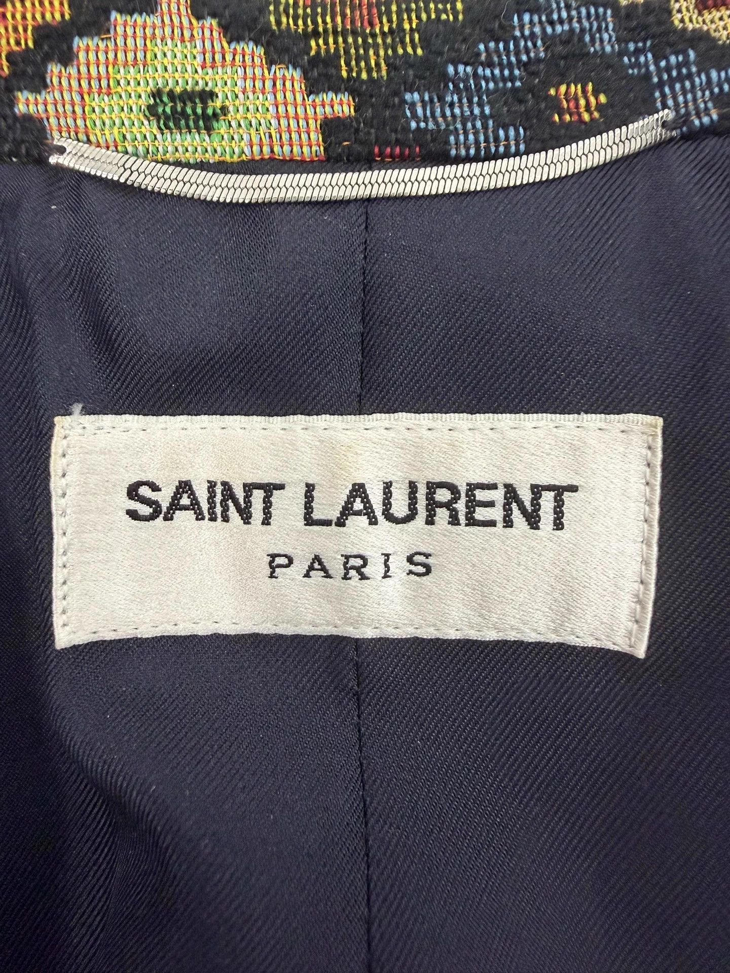 Saint Laurent Paris SLP 15ss Kilim Geometric Diamond Color Jacquard Blazer 44 Size 44R - 4 Thumbnail