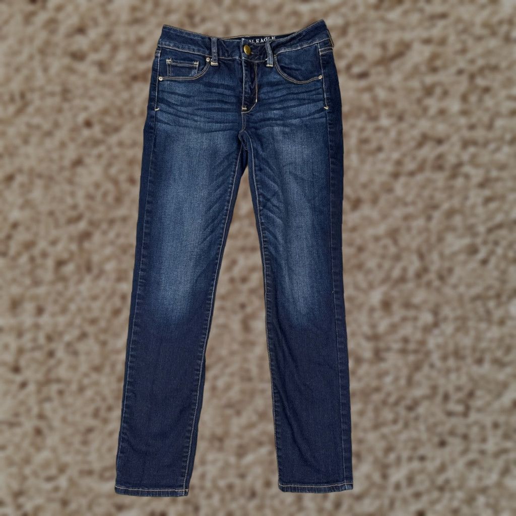 American Eagle Outfitters American Eagle Jeans Women 4 S Blue Skinny Super Stretch Cotton Blend Low 26x27 Size 27" / US 4 / IT 40 - 1 Thumbnail