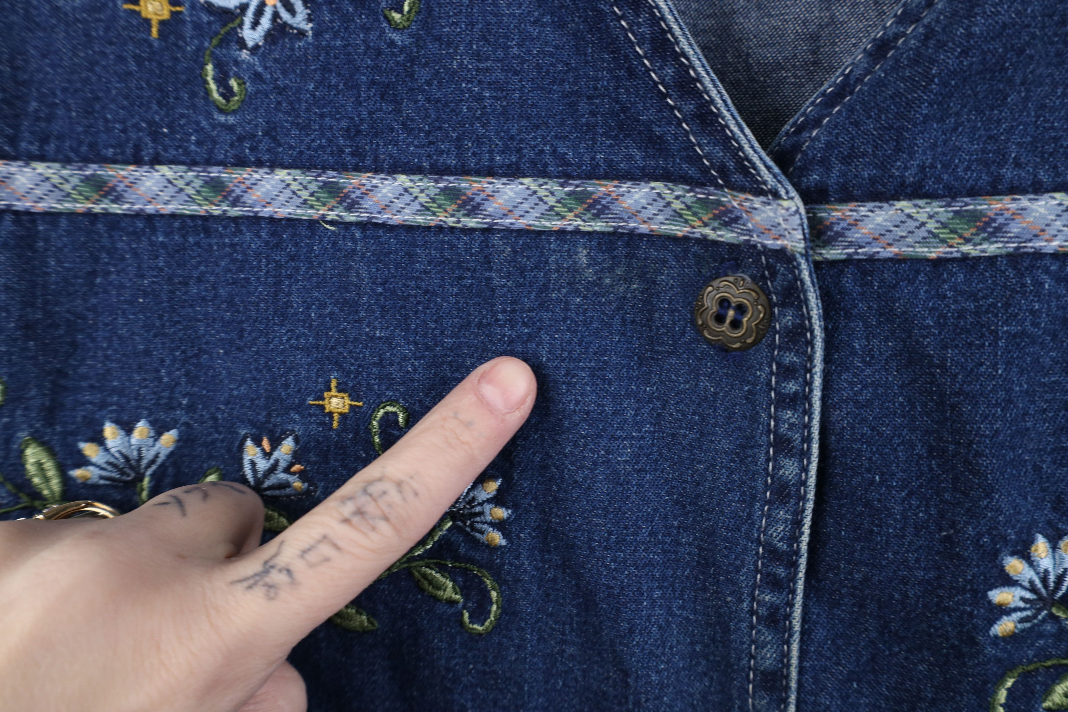 Vintage Vintage 90s Streetwear Striped Buckle Back Denim Vest Jacket Size XXL / US 16-18 / IT 52-54 - 9 Thumbnail