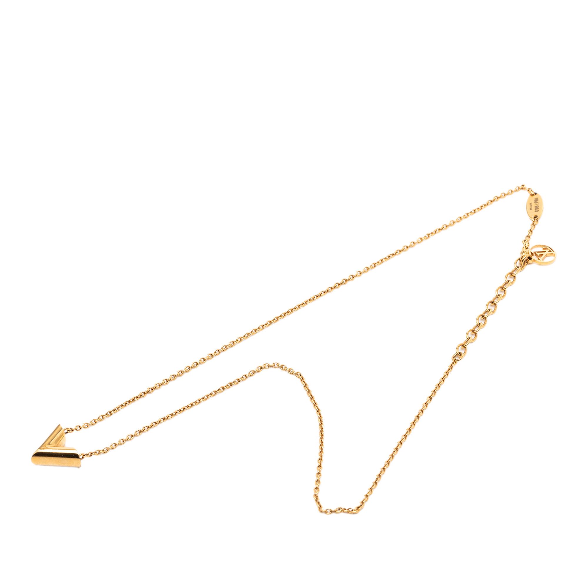 Louis Vuitton Louis Vuitton Gold Plated Essential V Necklace Size ONE SIZE - 1 Thumbnail