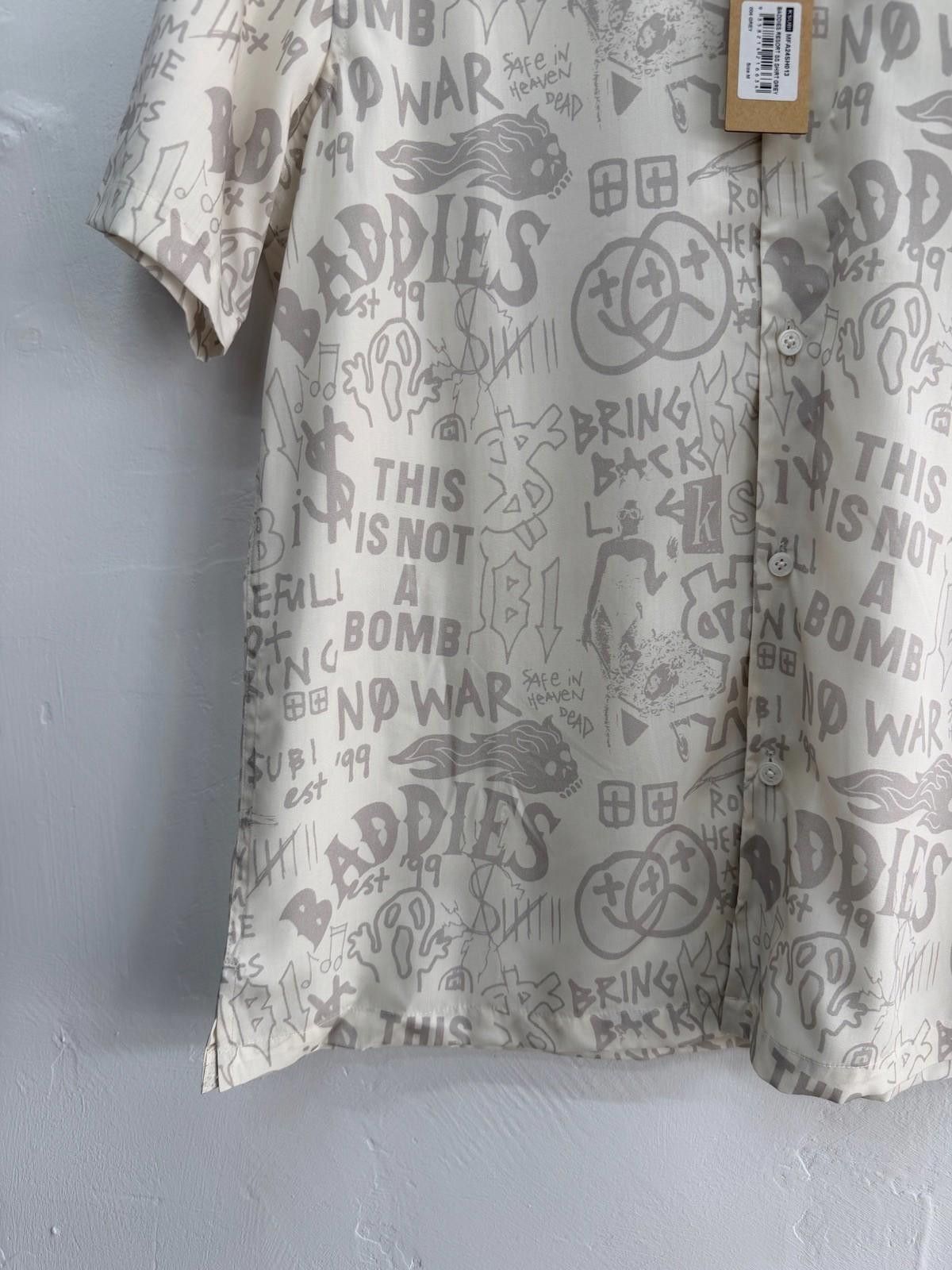 Ksubi new ksubi medium m short sleeve resort shirt baddies grey Size US M / EU 48-50 / 2 - 3 Thumbnail