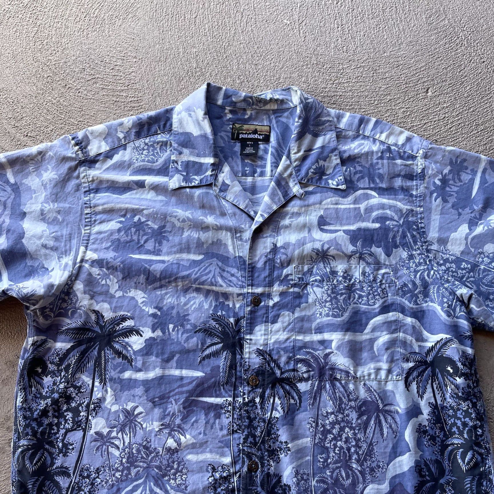 Patagonia VINTAGE Patagonia Shirt Mens Large Blue Button Up Pataloha Blue Loop Collar Hawaiian Floral Short Sleeve Cotton Button-Up Collared Beach Retro Size US L / EU 52-54 / 3 - 3 Thumbnail
