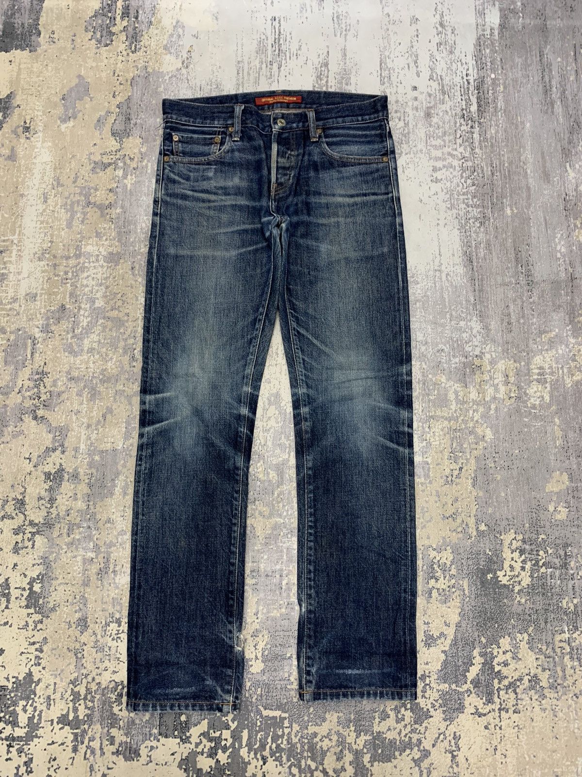Japanese Uniqlo Selvedge Denim Distressed Jeans