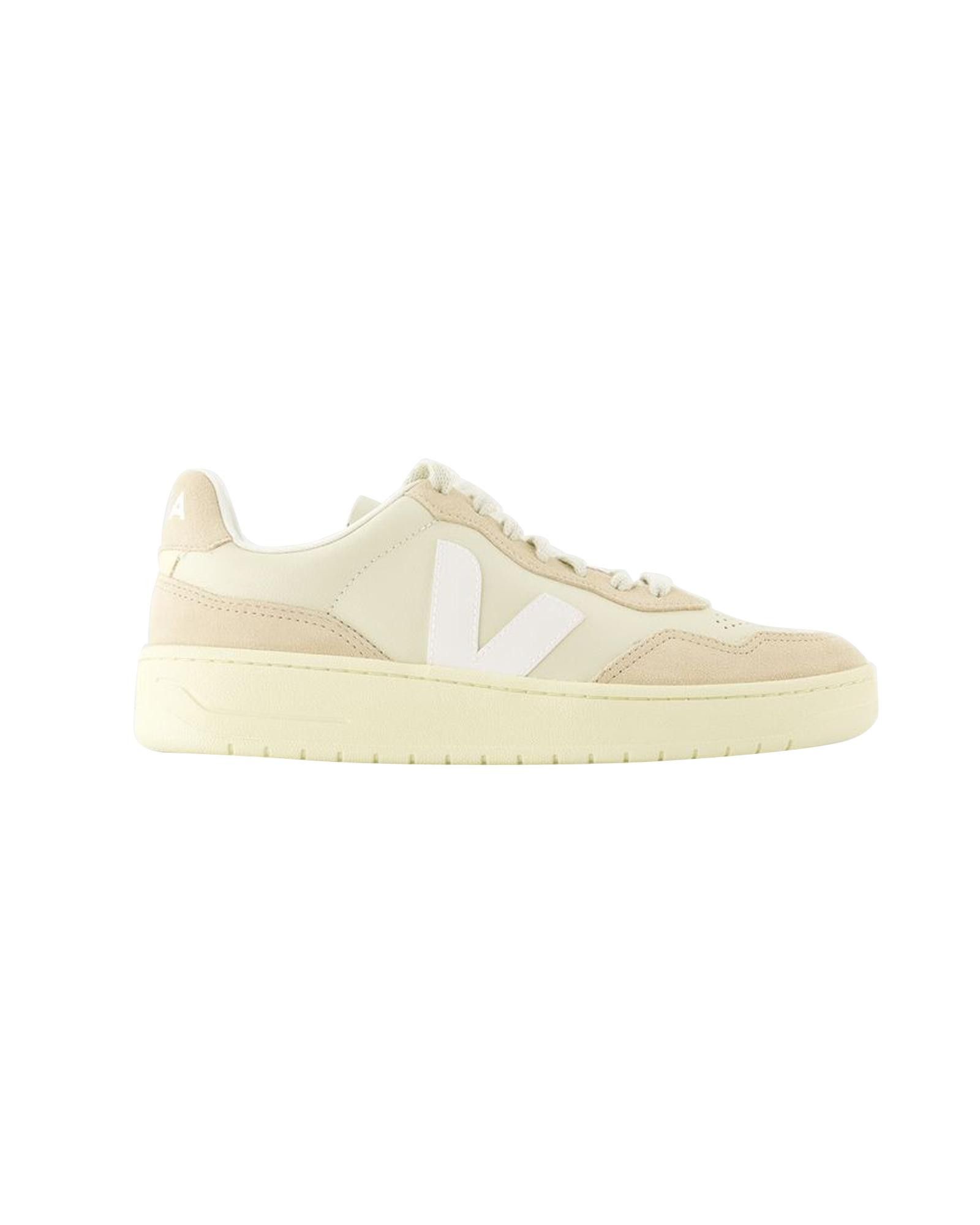 image of Veja Beige Leather V-90 Sneakers, Women's (Size 11)