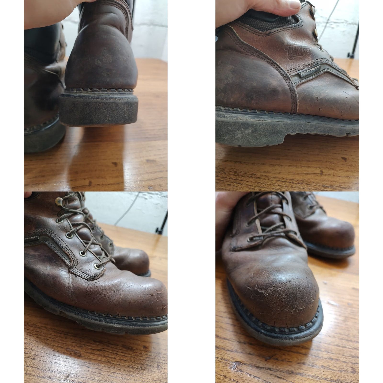 Red Wing VINTAGE Red Wing EH926 Work Boots Boots Mens 12 Leather Brown Waterproof Oil Resistant Rubber Outsole Ankle Lace Up Mens Boots USA 2012 Size US 11 / EU 44 - 9 Thumbnail