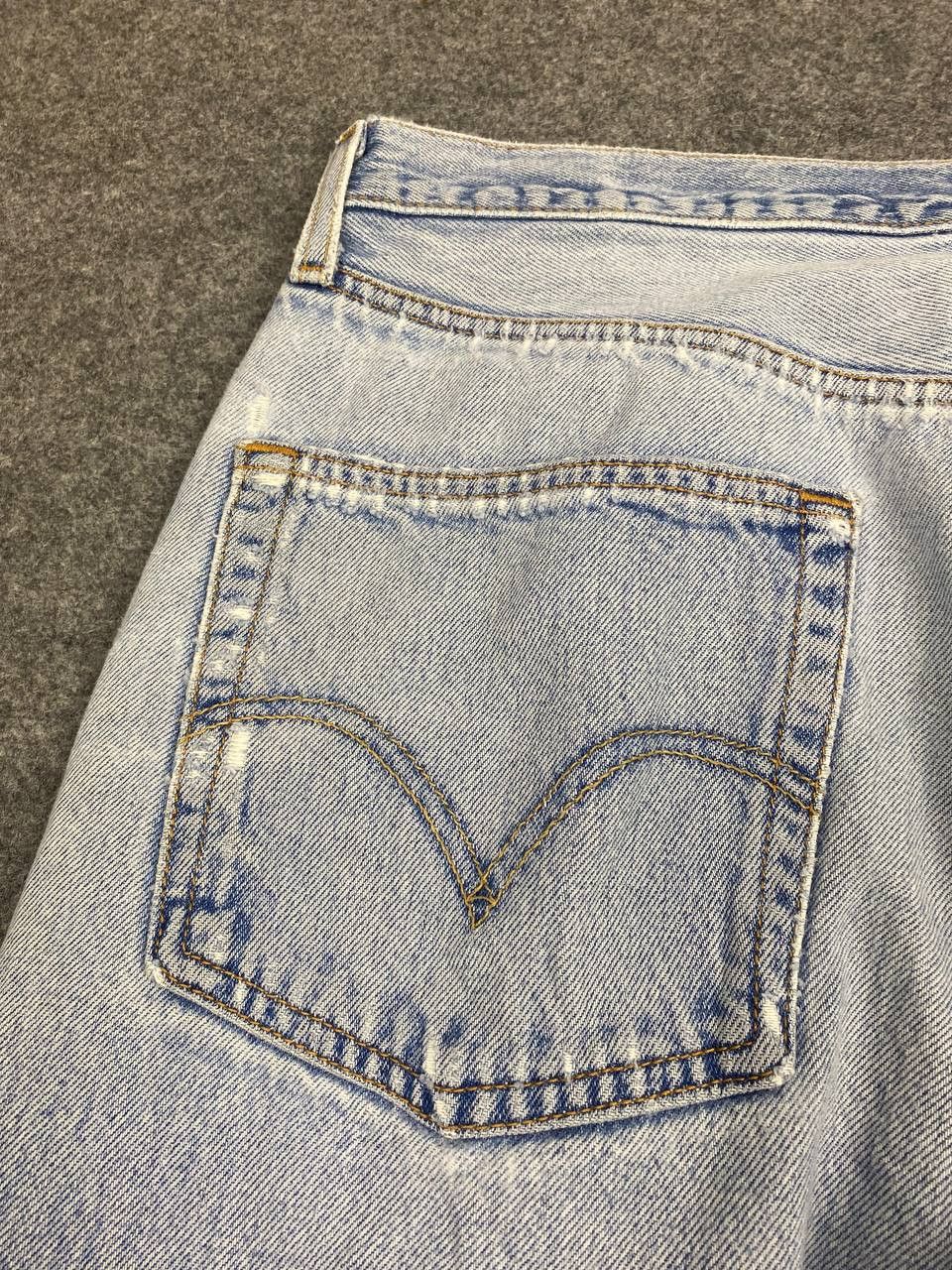 Levi's vintage levis 501 distressed denim nice design Size US 35 - 6 Thumbnail