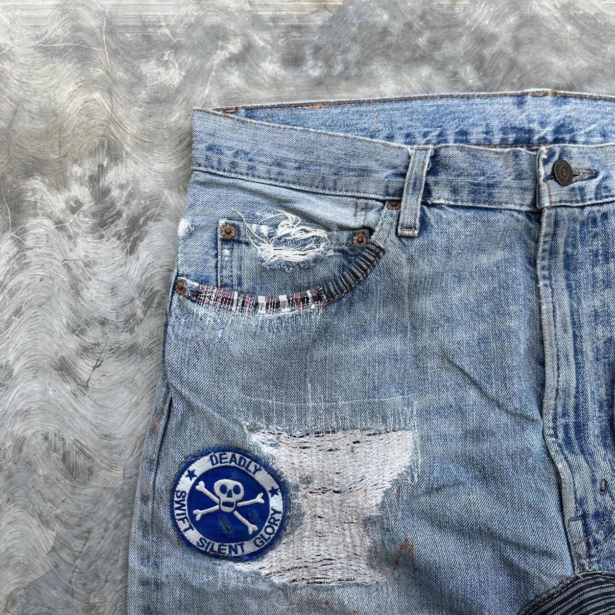 Levi's Vintage Clothing Vtg Levi’s Big E 505 Selvedge Denim Patchwork Size US 33 - 5 Thumbnail