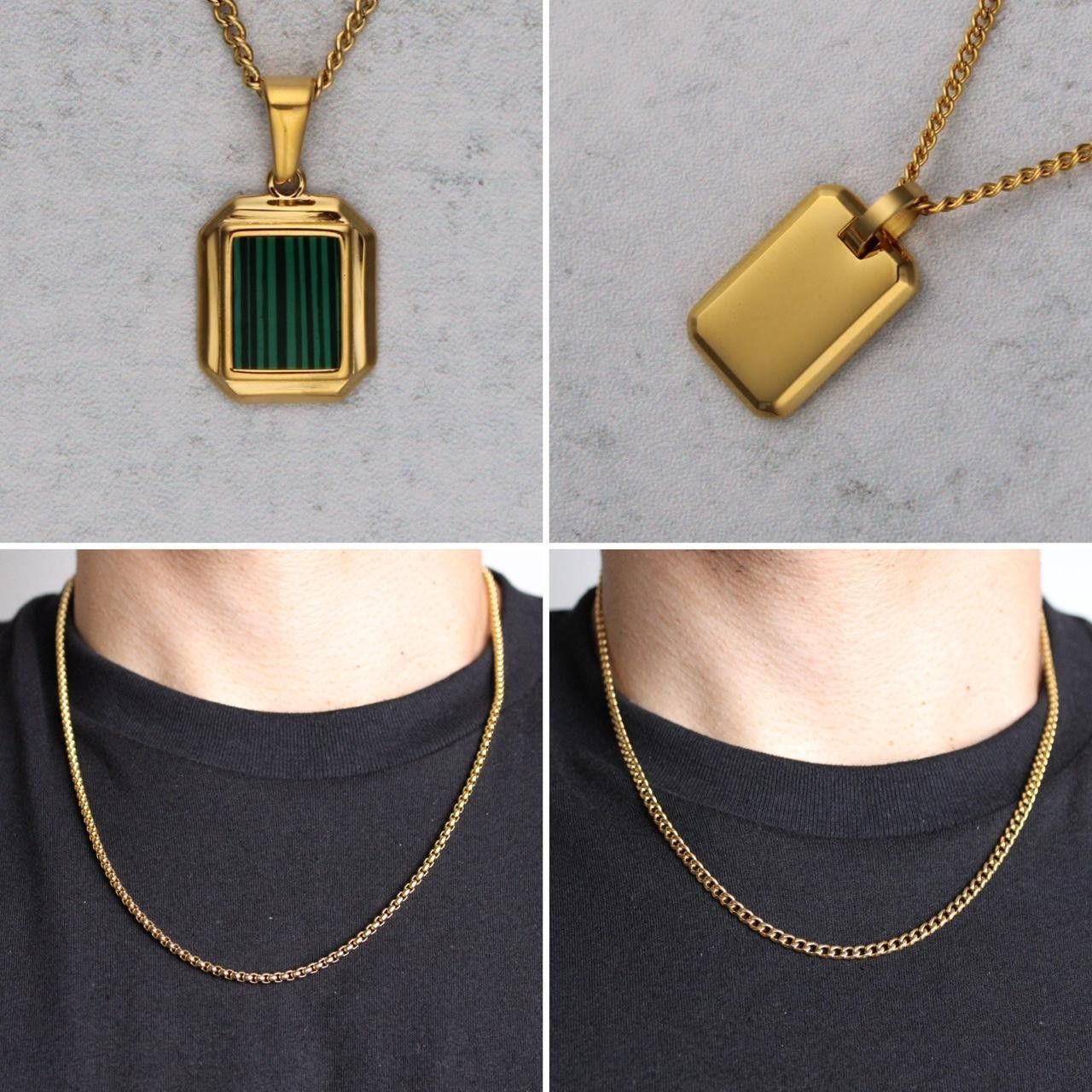 Jewelry Gold Jewelry Set - 2 Pendants + Chains Size ONE SIZE - 1 Thumbnail