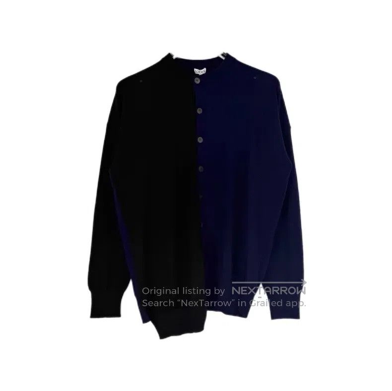 Loewe Loewe Black and blue embroidered logo irregular hem wool c Size XS / US 0-2 / IT 36-38 - 1 Thumbnail