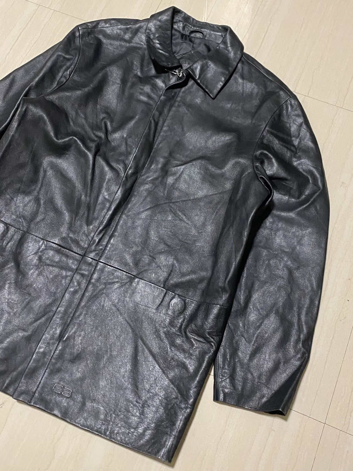 Balenciaga Balenciaga - 1997 Leather Zip-up Jacket Size US L / EU 52-54 / 3 - 3 Thumbnail