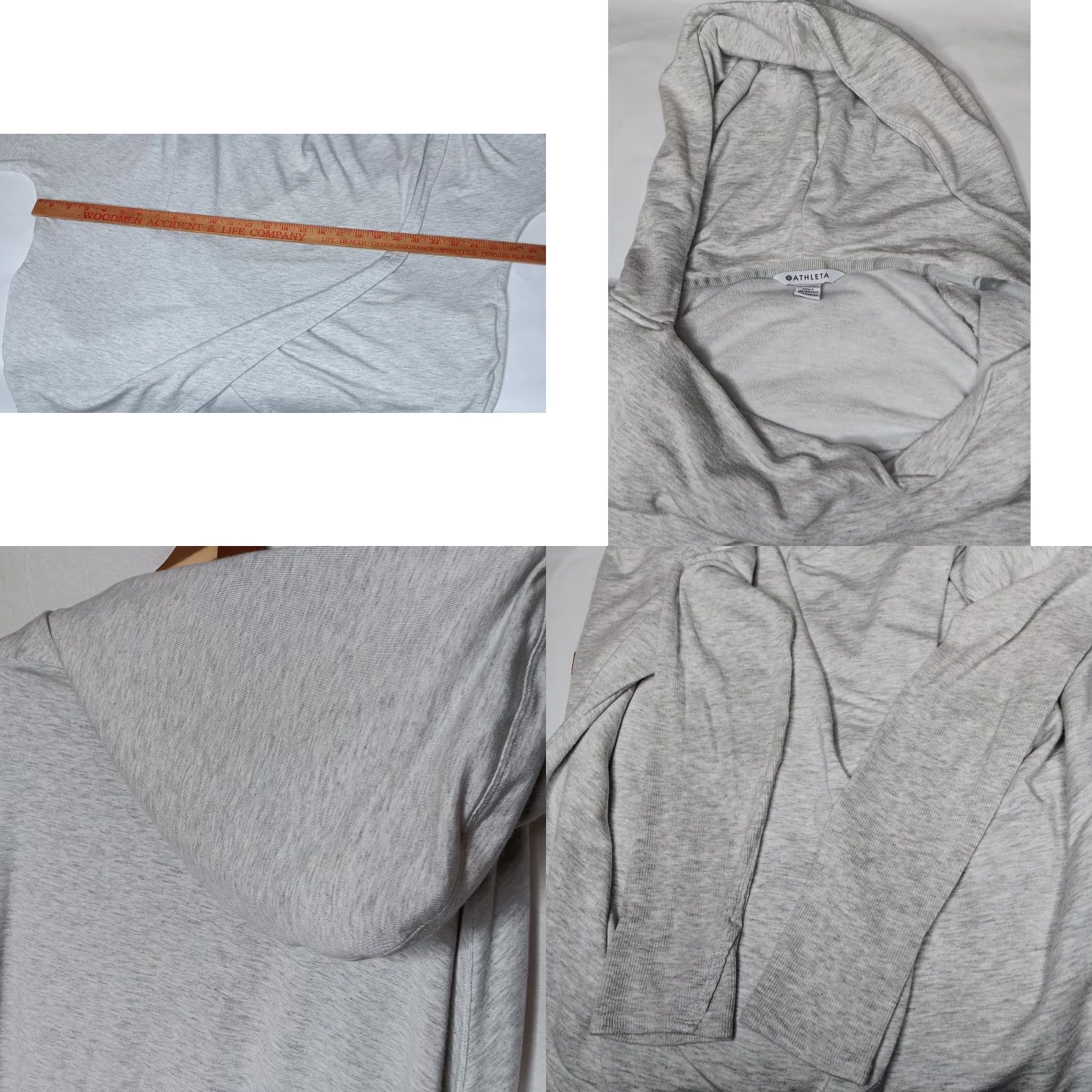 Athleta Athleta Sweatshirt Wrap Womens L Gray Heather Hooded Long Sleeve Top Size L / US 10 / IT 46 - 8 Thumbnail