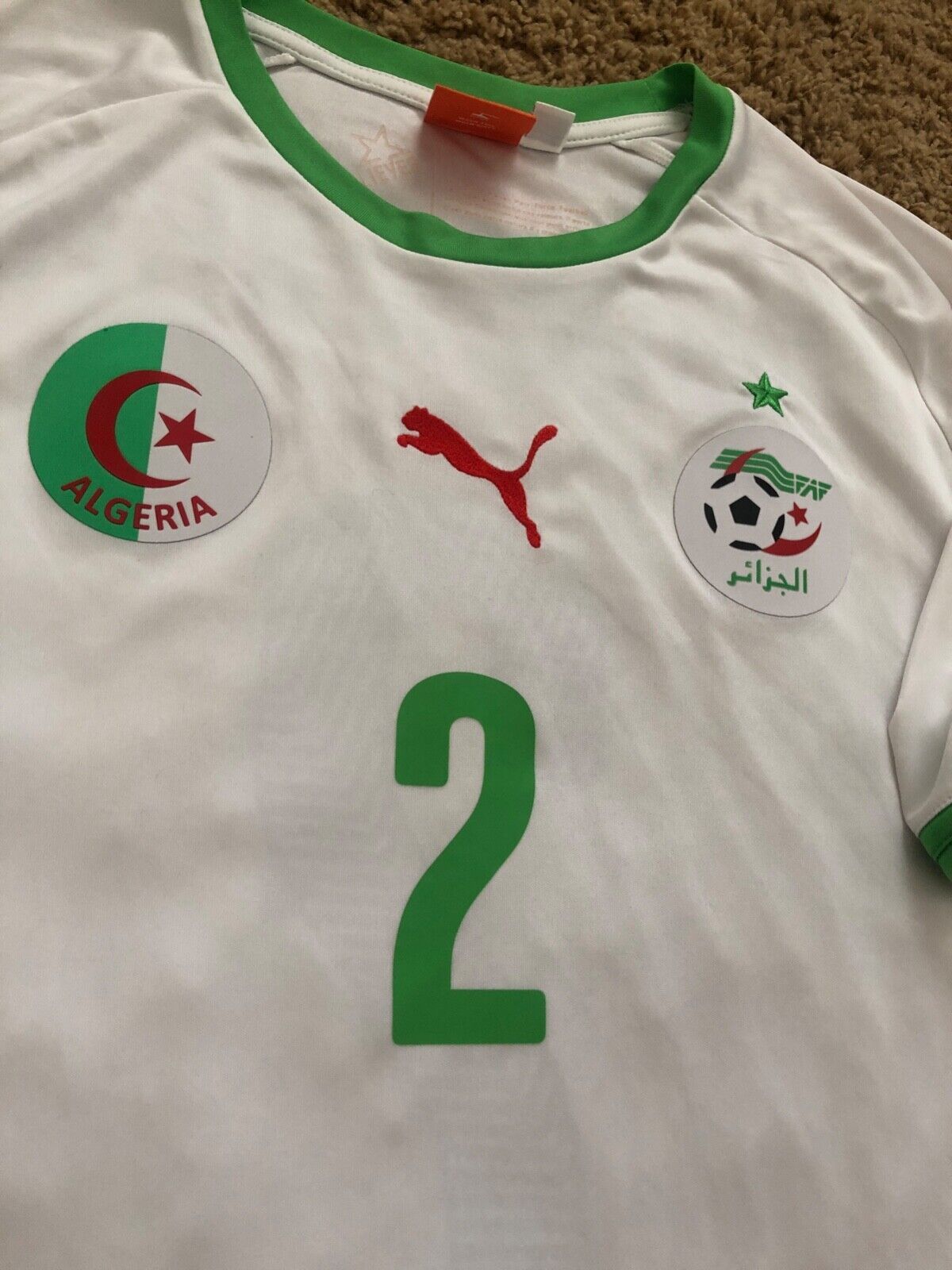 Puma Algeria 2014 PUMA Bougherra White Soccer Jersey Shirt Sz L Size US L / EU 52-54 / 3 - 3 Thumbnail