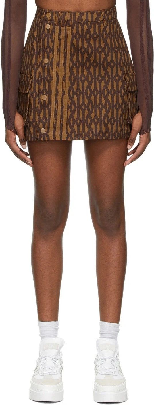 Adidas × Ivy Park Ivy Park X Adidas Monogram Jeans Short Skirt Wild Brown Size 26" / US 2 / IT 38 - 2 Thumbnail